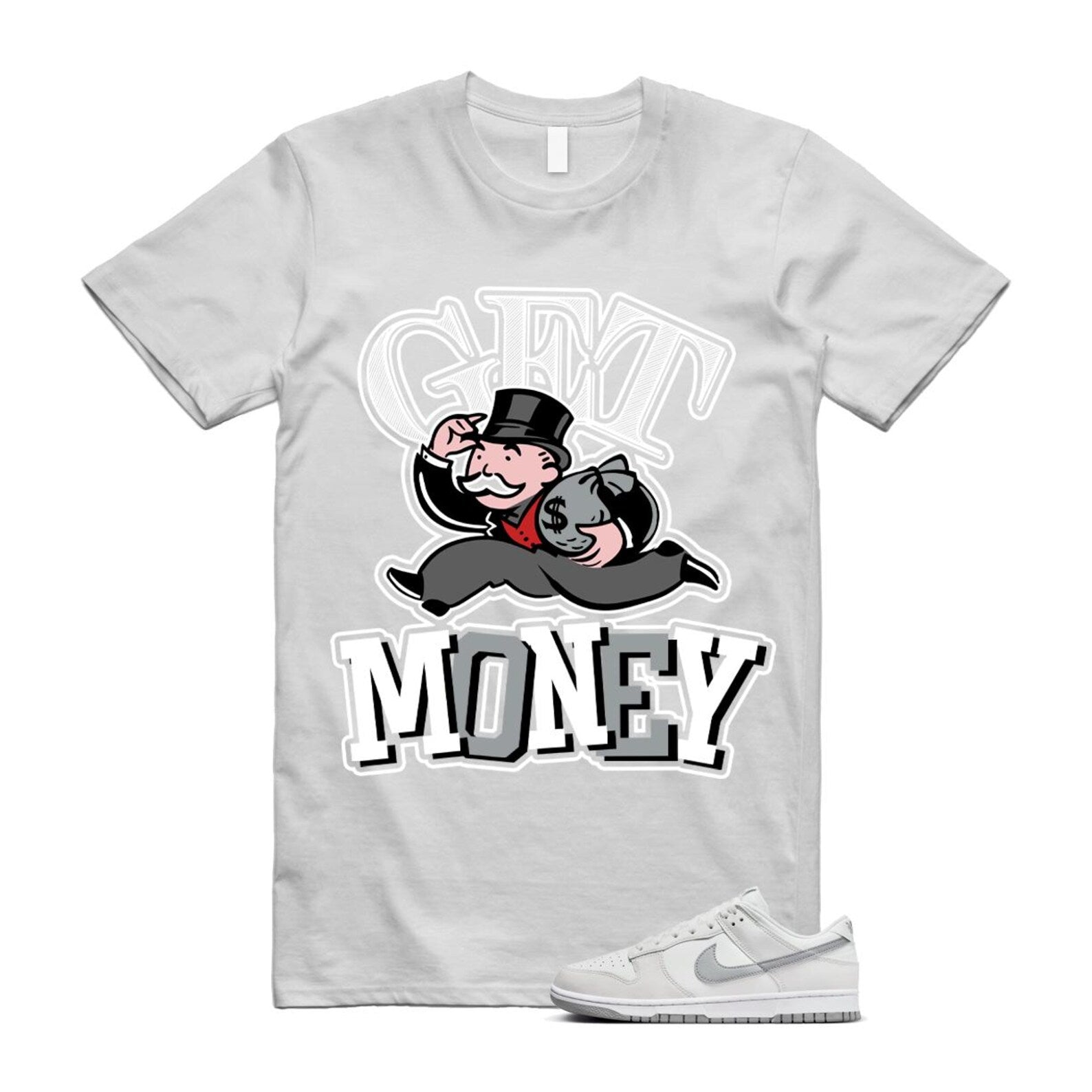 Dunk Summit White Light Smoke Grey Platinum Tint Low Retro T Shirt Match GM T-Shirt, Sneaker Match Tee