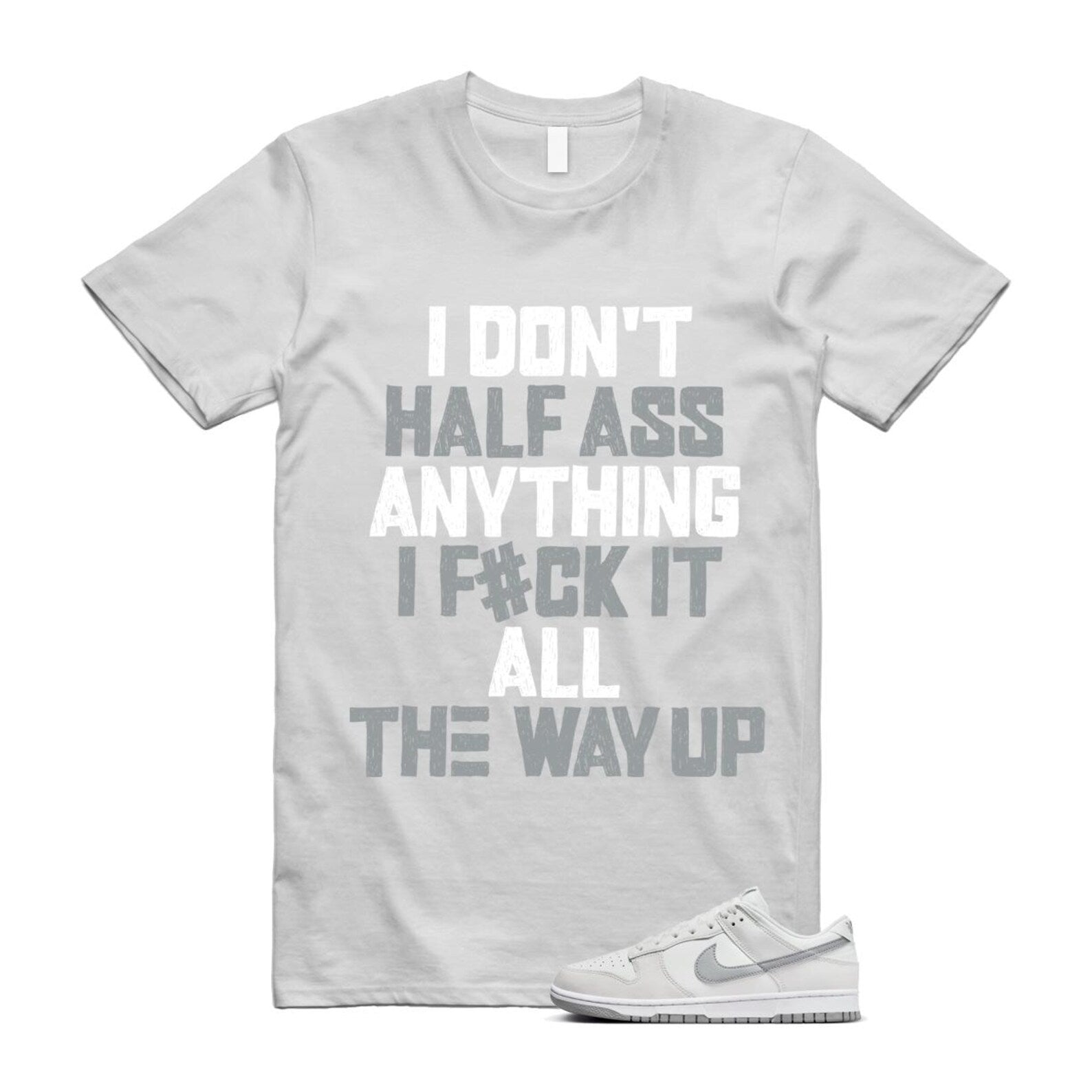 Dunk Summit White Light Smoke Grey Platinum Tint Low Retro T Shirt Match HALF T-Shirt, Sneaker Match Tee