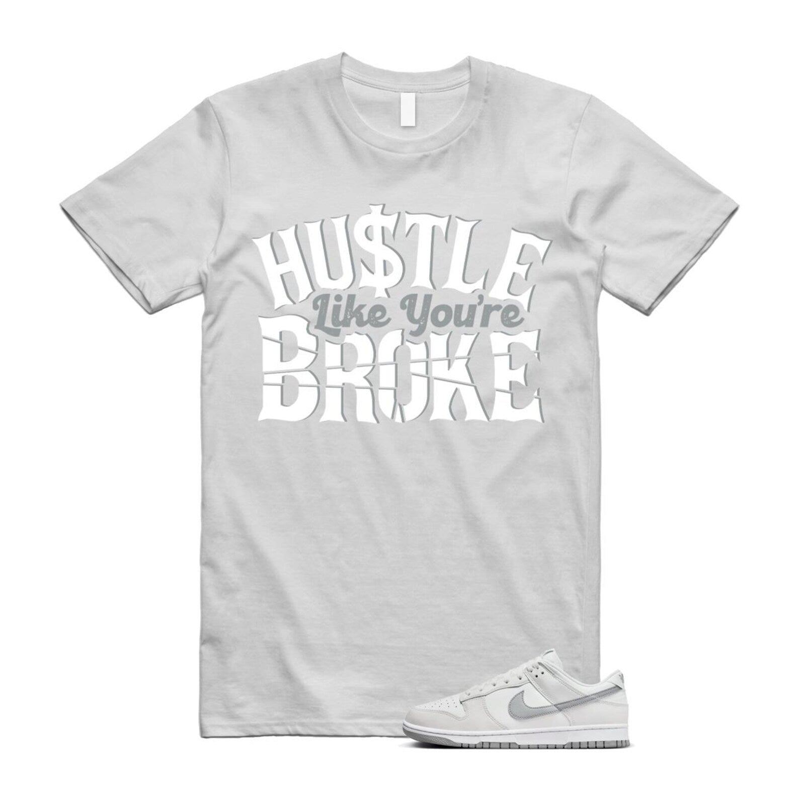 Dunk Summit White Light Smoke Grey Platinum Tint Low Retro T Shirt Match BROKE T-Shirt, Sneaker Match Tee