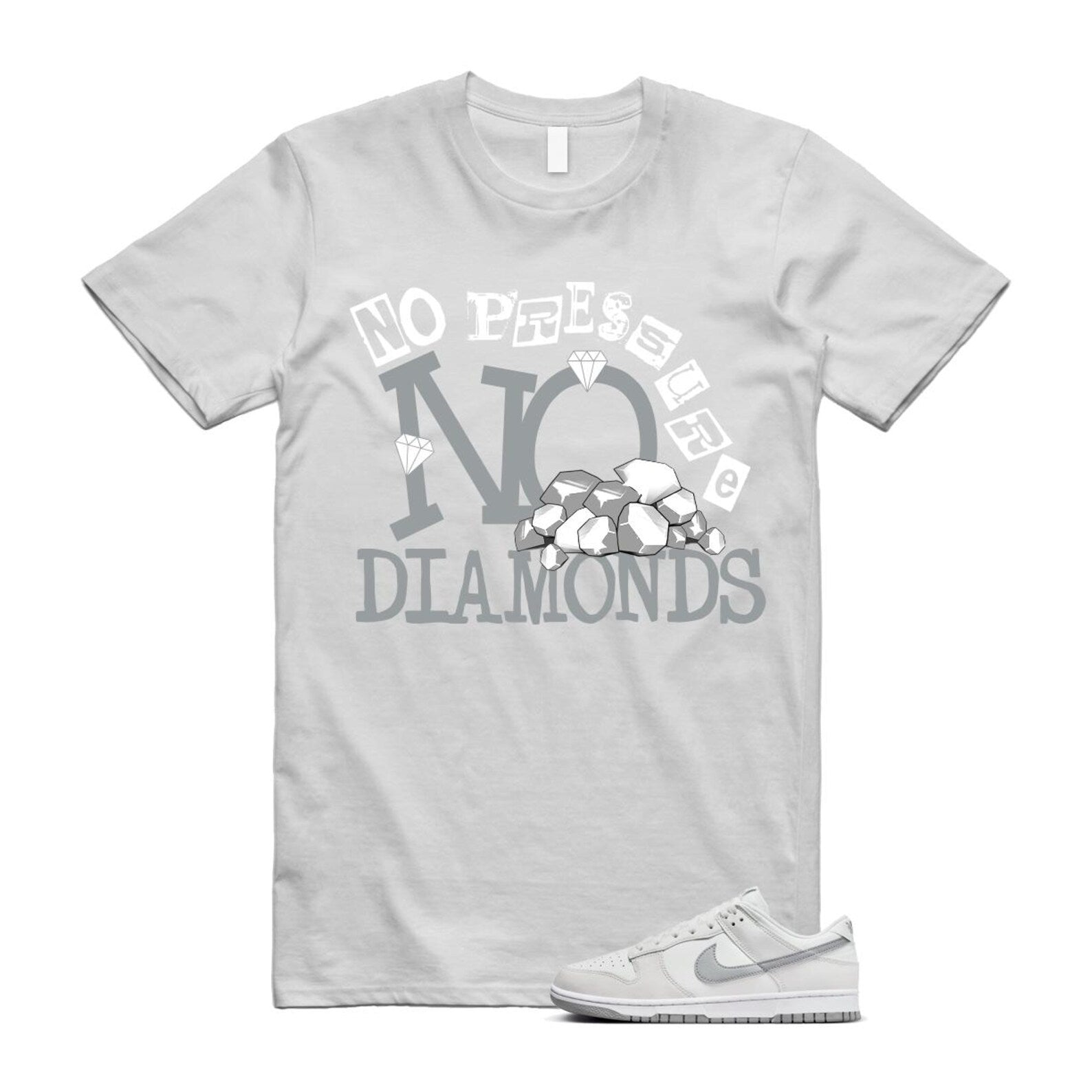 Dunk Summit White Light Smoke Grey Platinum Tint Low Retro T Shirt Match DIAMOND T-Shirt, Sneaker Match Tee