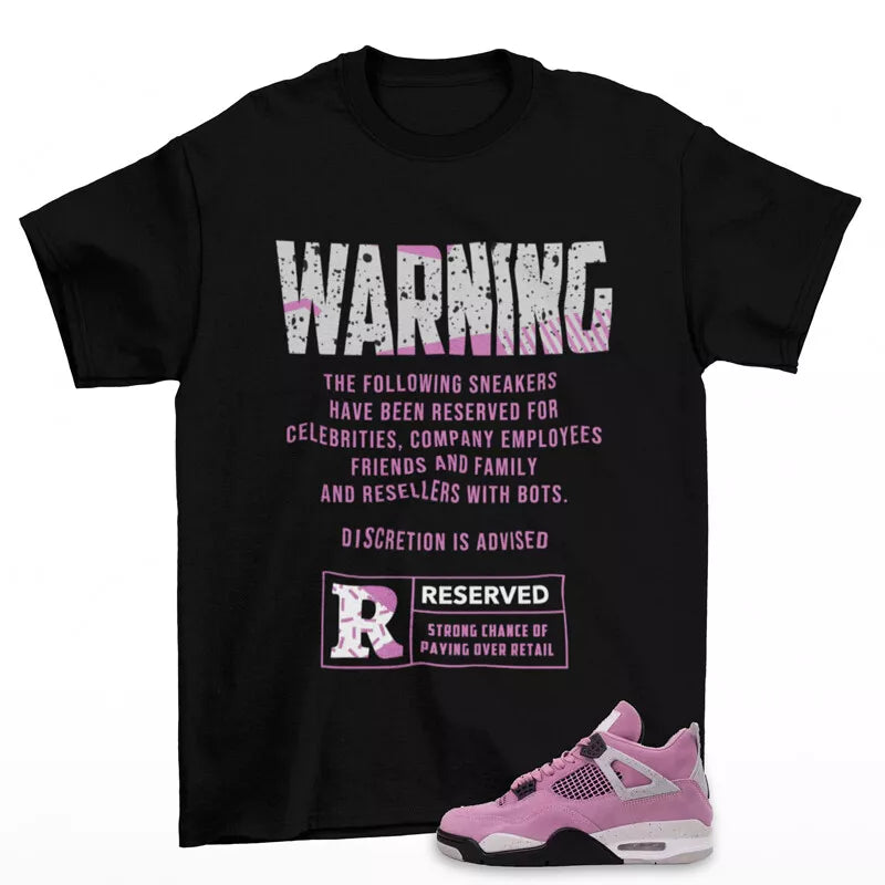 Reserved Sneaker Shirt Black to Match Jordan 4 Retro Orchid AQ9129-501 T-Shirt, Sneaker Match Tee