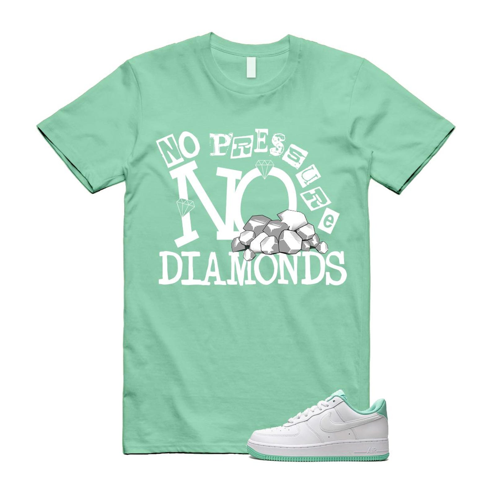 Air Force 1 Mint Foam Green Low White T Shirt Match DIAMOND T-Shirt, Sneaker Match Tee