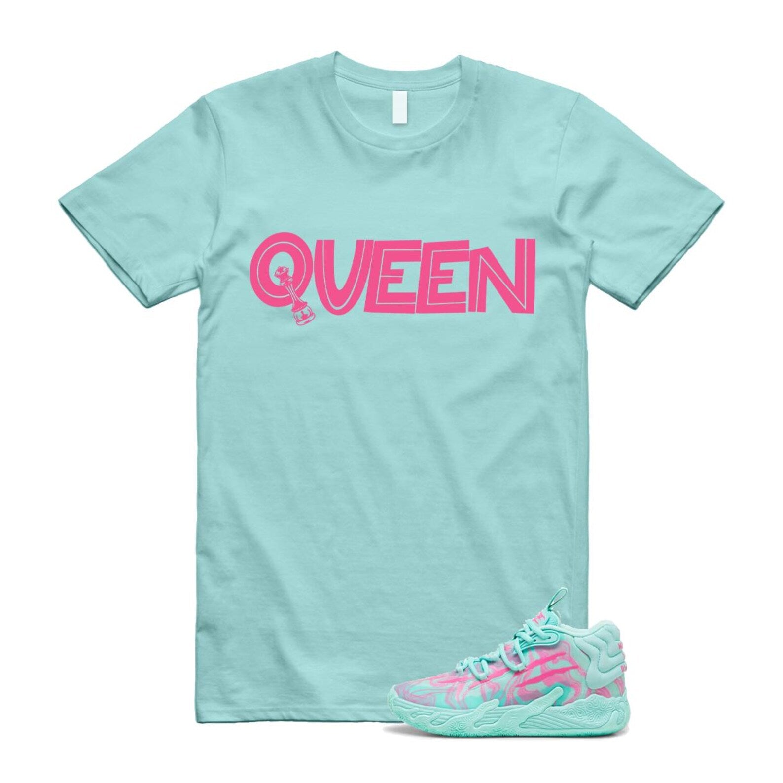 Miami LaMelo Ball MB.03 Teal Pink T Shirt Match QUEEN T-Shirt, Sneaker Match Tee