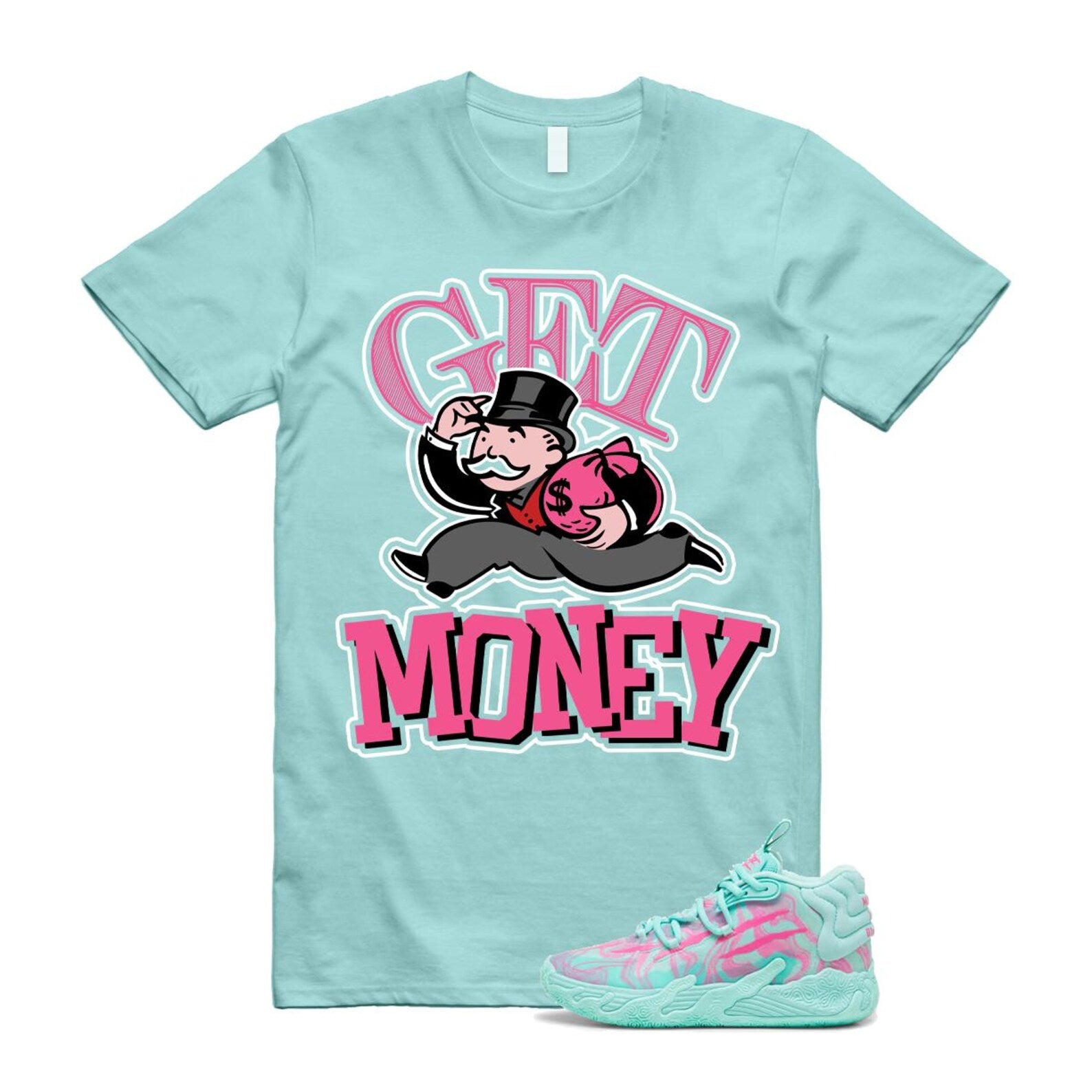 Miami LaMelo Ball MB.03 Teal Pink T Shirt Match GM T-Shirt, Sneaker Match Tee