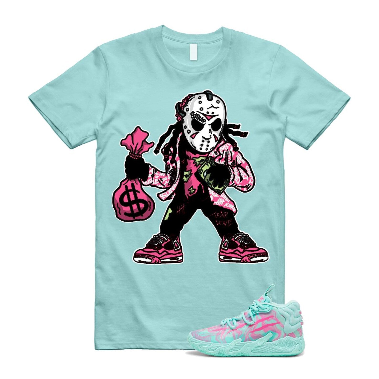 Miami LaMelo Ball MB.03 Teal Pink T Shirt Match JASON T-Shirt, Sneaker Match Tee