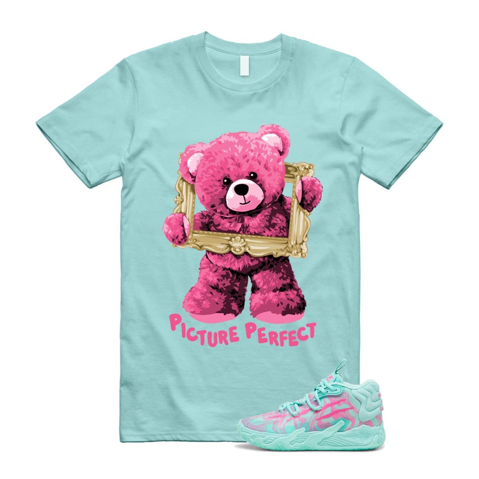 Miami LaMelo Ball MB.03 Teal Pink T Shirt Match PIC T-Shirt, Sneaker Match Tee
