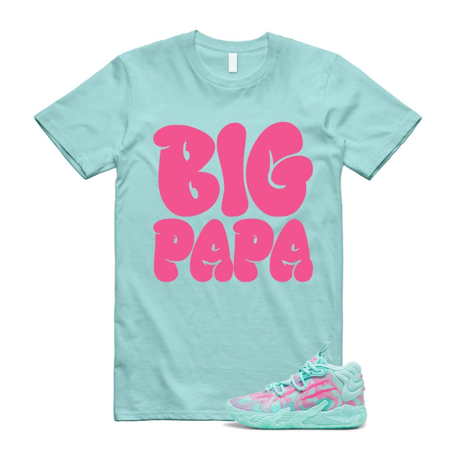 Miami LaMelo Ball MB.03 Teal Pink T Shirt Match PAPA T-Shirt, Sneaker Match Tee