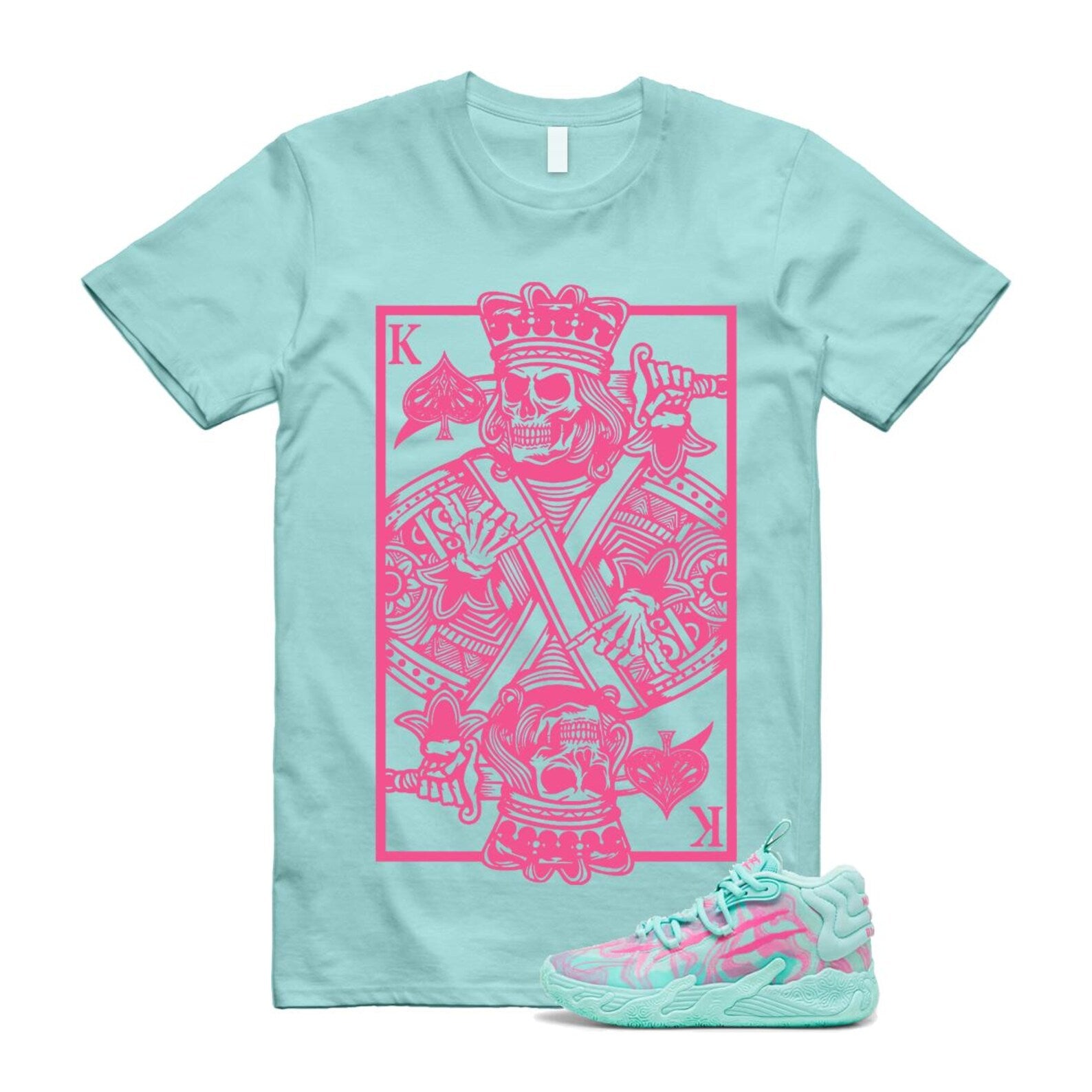 Miami LaMelo Ball MB.03 Teal Pink T Shirt Match KC T-Shirt, Sneaker Match Tee