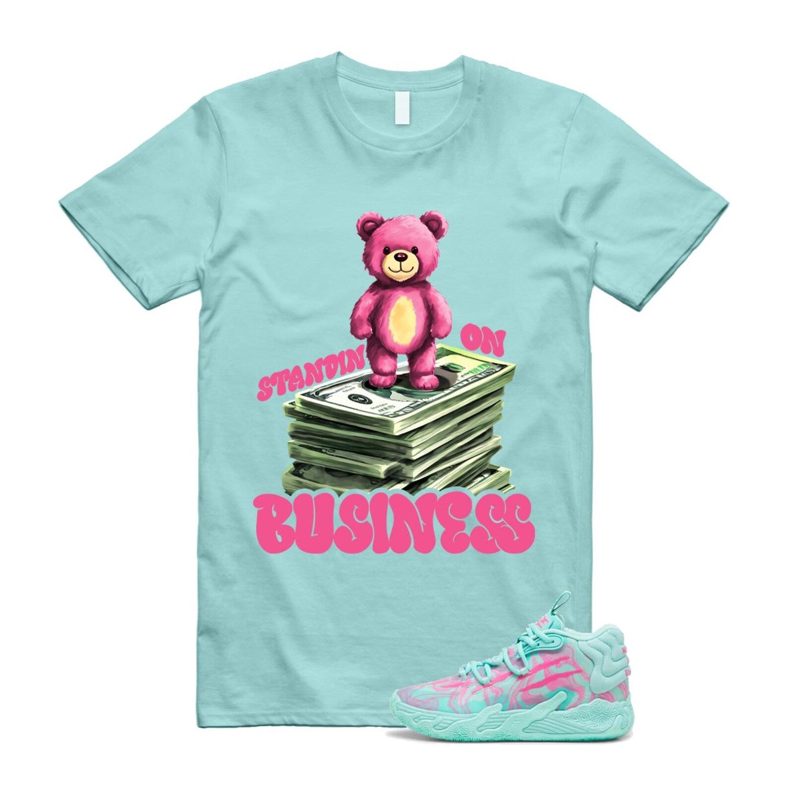 Miami LaMelo Ball MB.03 Teal Pink T Shirt Match SB2 T-Shirt, Sneaker Match Tee