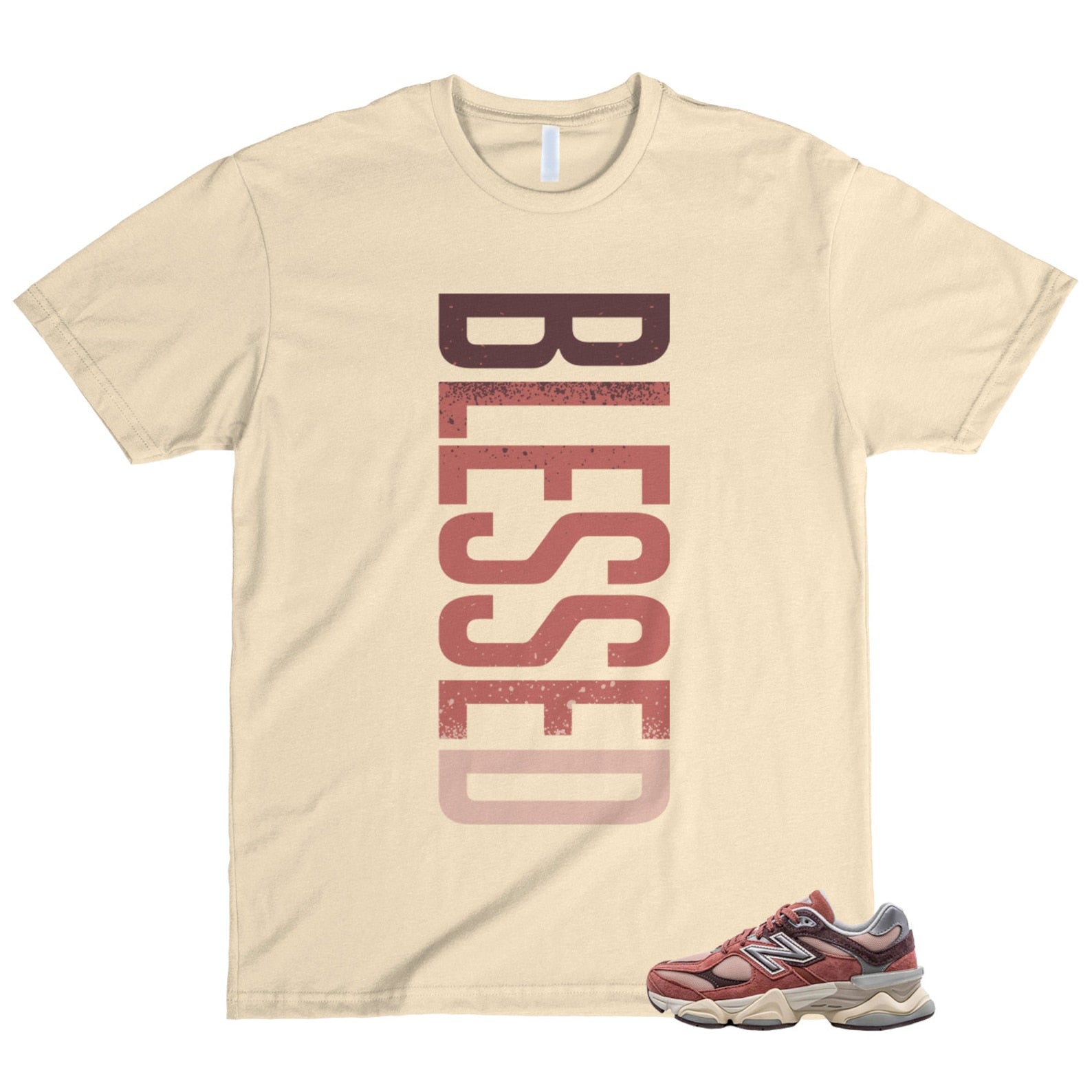 New Balance 9060 Cherry Blossom Mineral Red Truffle Rain Cloud T Shirt Match VERTBLS T-Shirt, Sneaker Match Tee