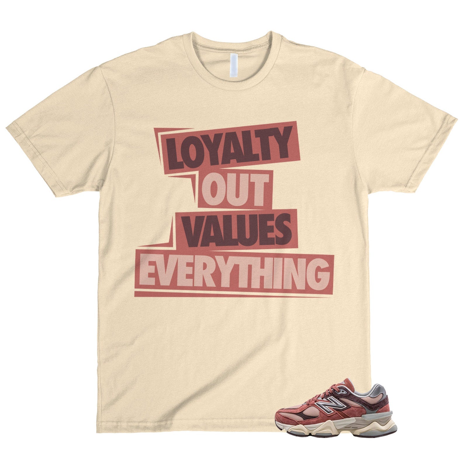 New Balance 9060 Cherry Blossom Mineral Red Truffle Rain Cloud T Shirt Match LOVE T-Shirt, Sneaker Match Tee