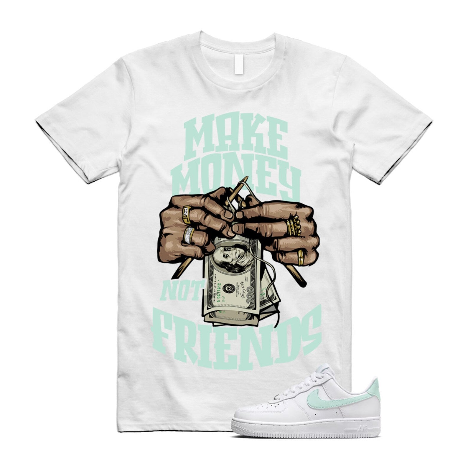 MM T Shirt to match N Air Force 1 Low Jade Ice White T-Shirt, Sneaker Match Tee