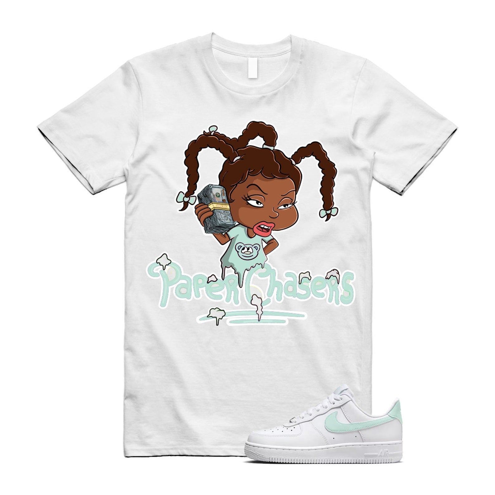 PC T Shirt to match N Air Force 1 Low Jade Ice White T-Shirt, Sneaker Match Tee