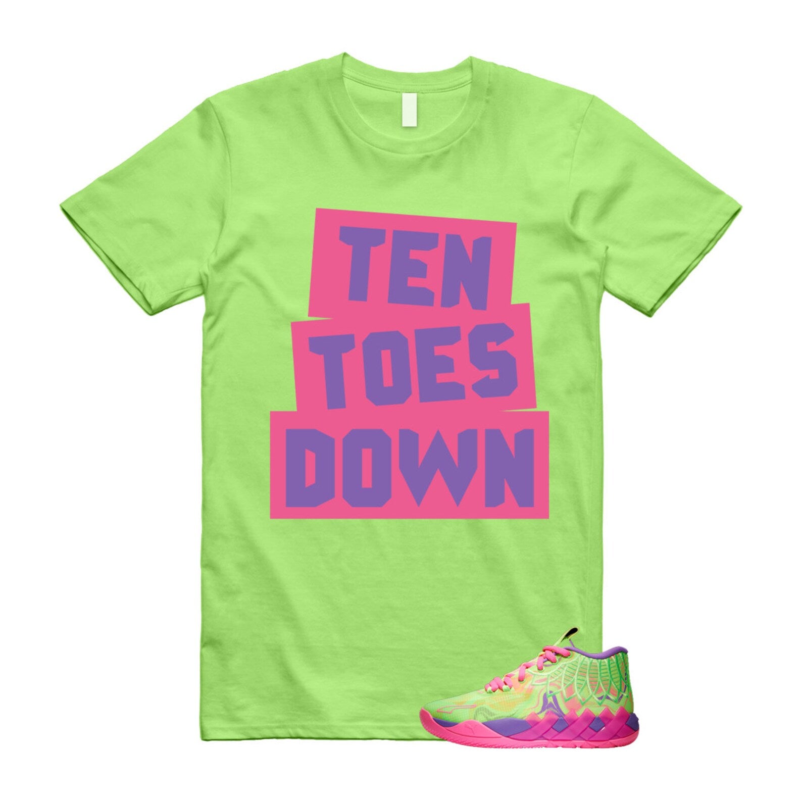 Inverse Toxic LaMelo Ball MB.01 Purple Glimmer Knockout Pink Green Gecko T Shirt Match TTD T-Shirt, Sneaker Match Tee