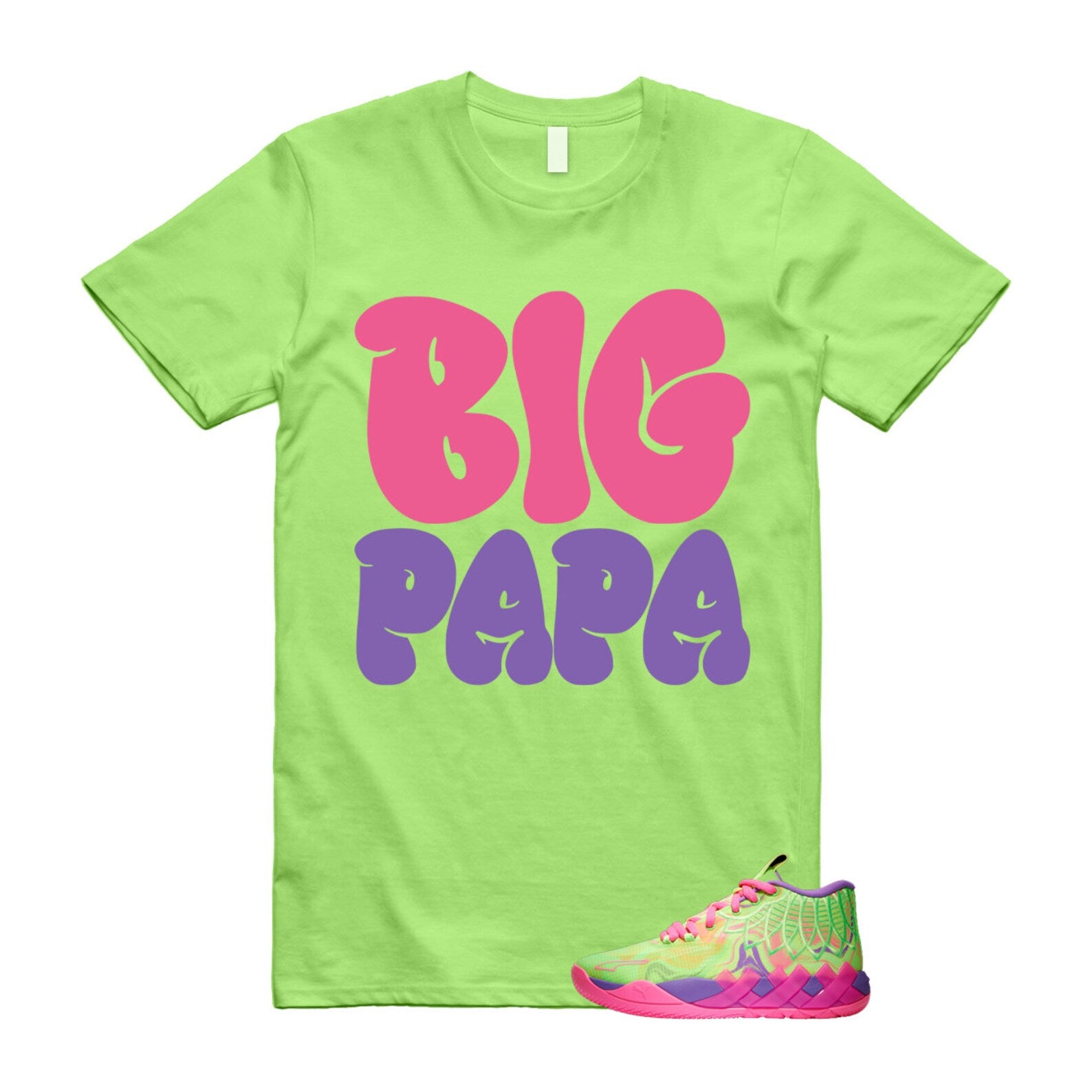Inverse Toxic LaMelo Ball MB.01 Purple Glimmer Knockout Pink Green Gecko T Shirt Match PAPA T-Shirt, Sneaker Match Tee