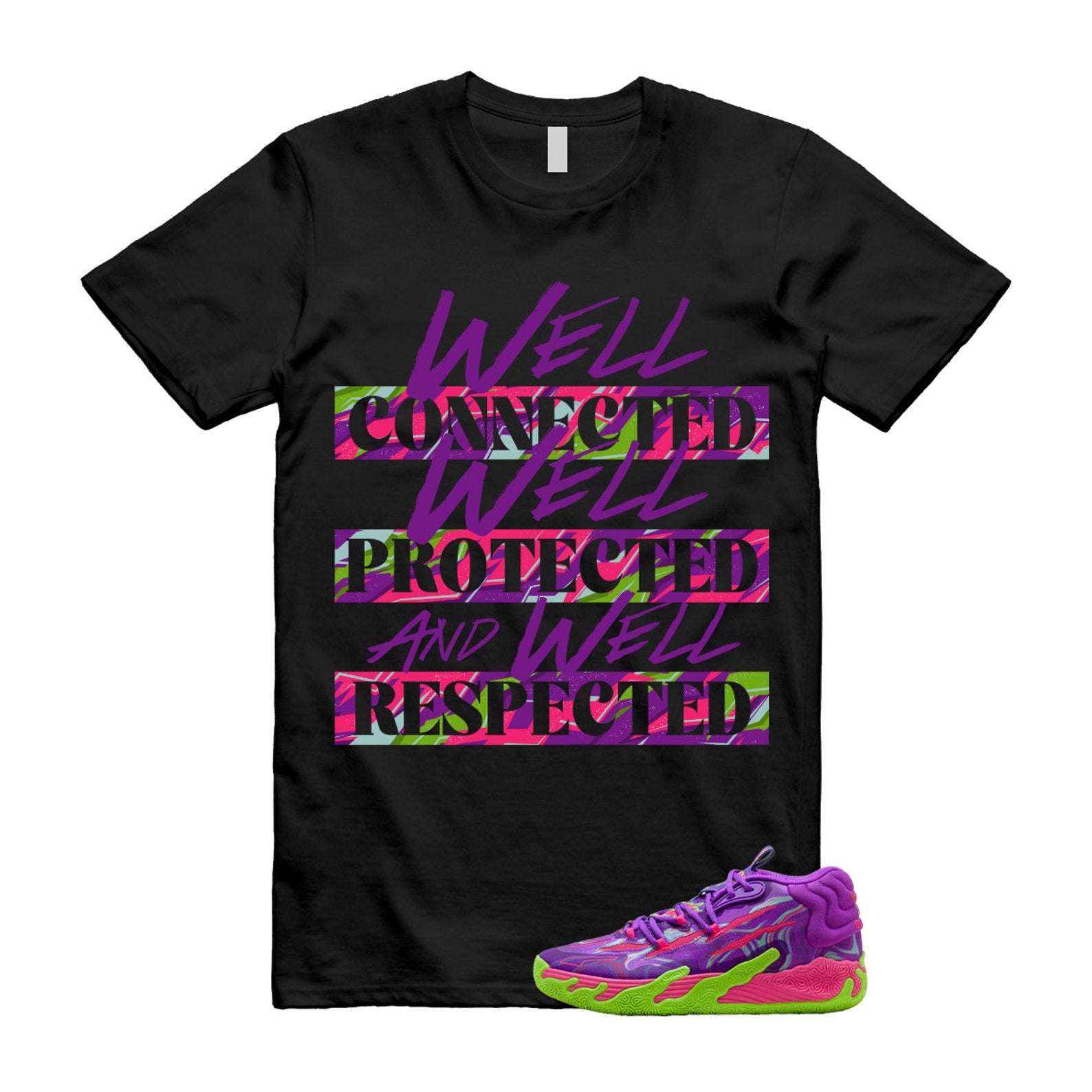 Toxic LaMelo Ball Purple Glimmer Green Gecko 03 Slime T Shirt Match WELL T-Shirt, Sneaker Match Tee