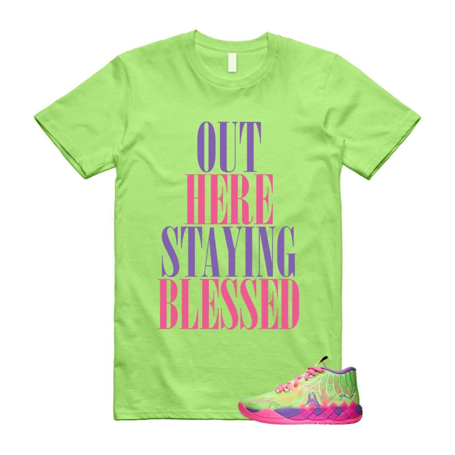 Inverse Toxic LaMelo Ball MB.01 Purple Glimmer Knockout Pink Green Gecko T Shirt Match STAYBLS T-Shirt, Sneaker Match Tee