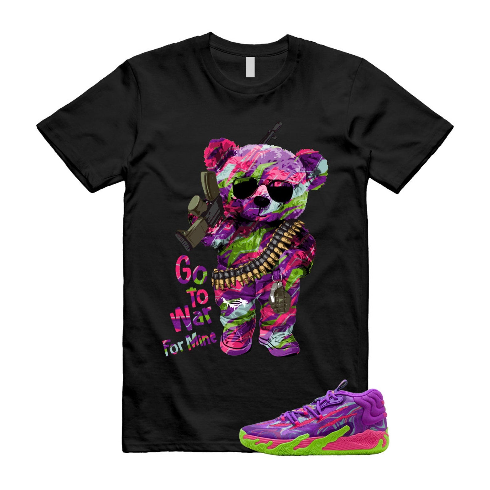 Toxic LaMelo Ball Purple Glimmer Green Gecko 03 Slime T Shirt Match WAR T-Shirt, Sneaker Match Tee