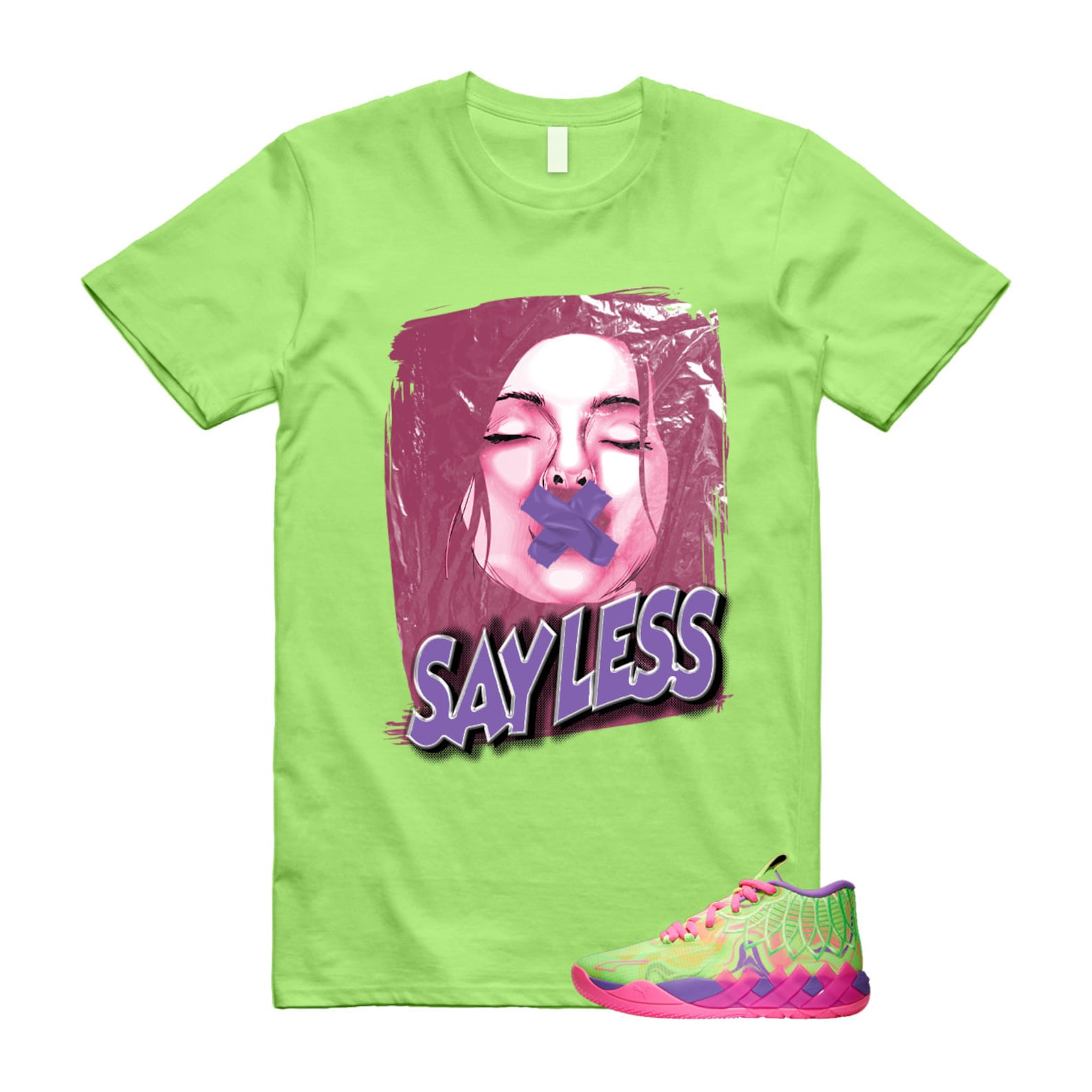 Inverse Toxic LaMelo Ball MB.01 Purple Glimmer Knockout Pink Green Gecko T Shirt Match SL T-Shirt, Sneaker Match Tee