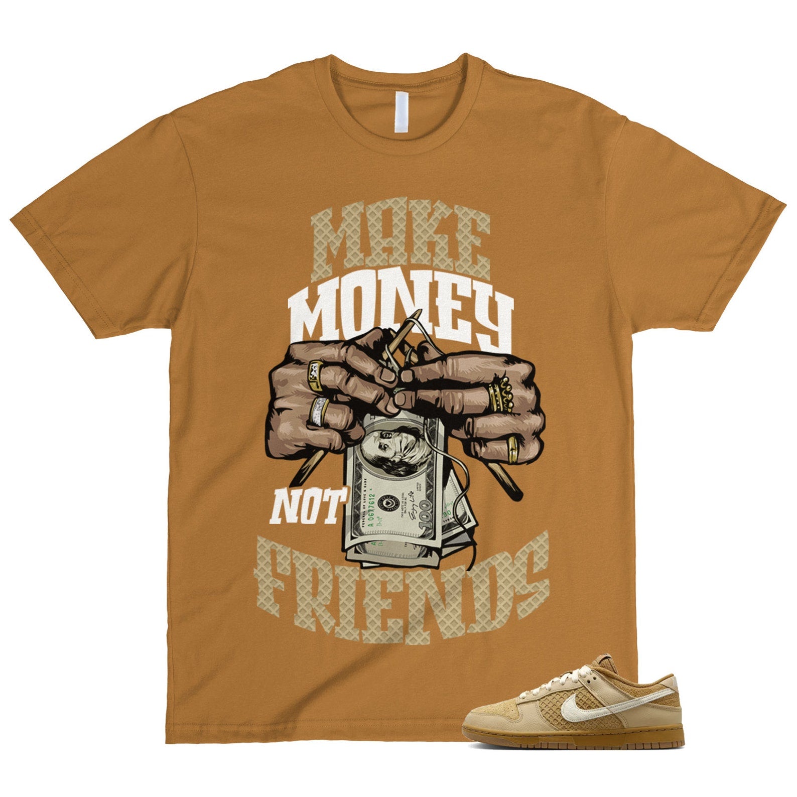 Dunk Waffle Wheat Coconut Milk Sesame Black Total Orange Low T Shirt Match MM T-Shirt, Sneaker Match Tee