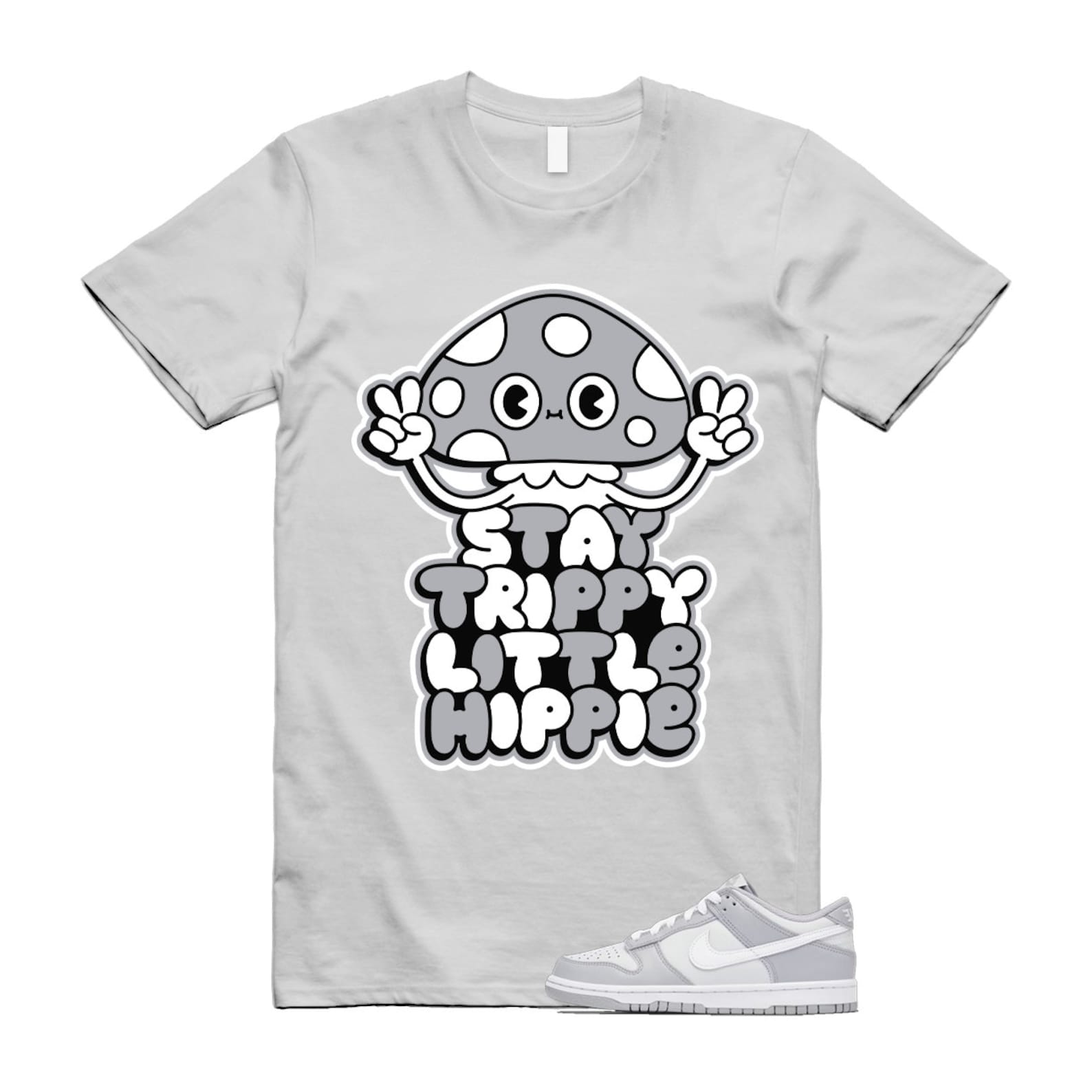 TRIPPY T Shirt to match N Dunk Low Two Tone Grey Cool Medium White ,DJ6188-001 T-Shirt, Sneaker Match Tee