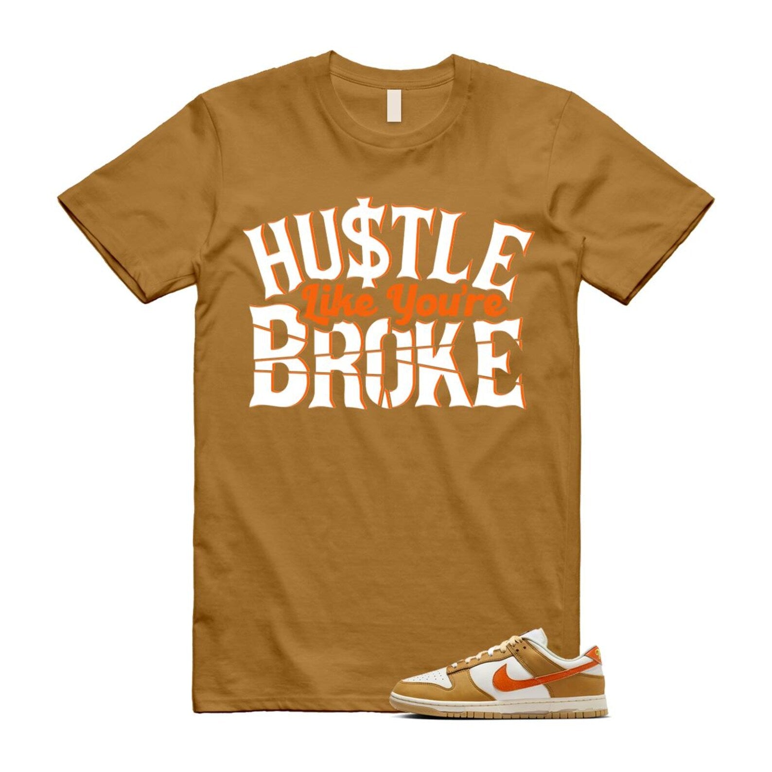 Dunk Wheat Safety Orange Sail Coconut Milk Low Retro T Shirt Match BROKE T-Shirt, Sneaker Match Tee