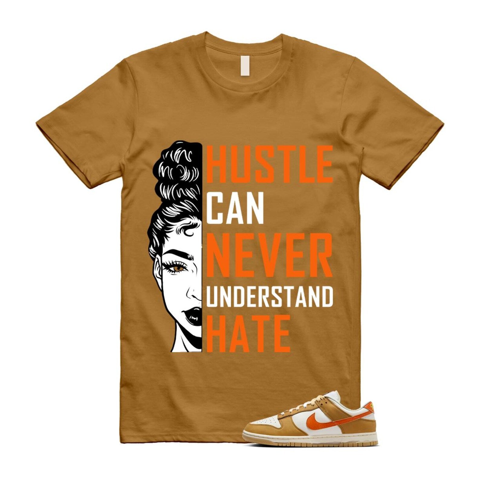 Dunk Wheat Safety Orange Sail Coconut Milk Low Retro T Shirt Match HUSTLE T-Shirt, Sneaker Match Tee
