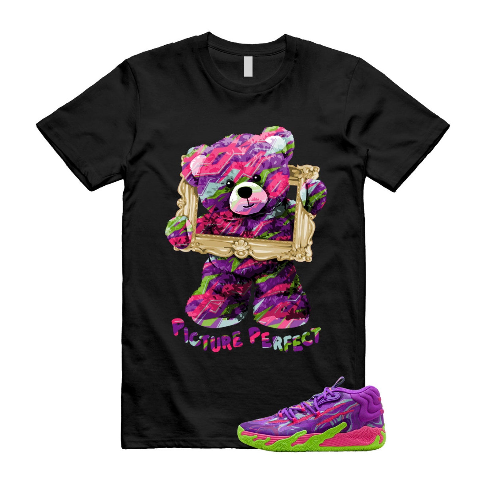 Toxic LaMelo Ball Purple Glimmer Green Gecko 03 Slime T Shirt Match PIC T-Shirt, Sneaker Match Tee