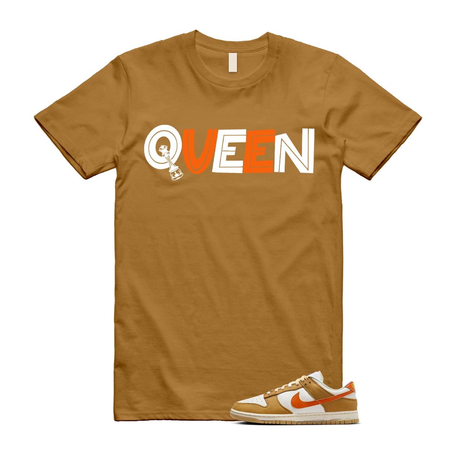 Dunk Wheat Safety Orange Sail Coconut Milk Low Retro T Shirt Match QUEEN T-Shirt, Sneaker Match Tee