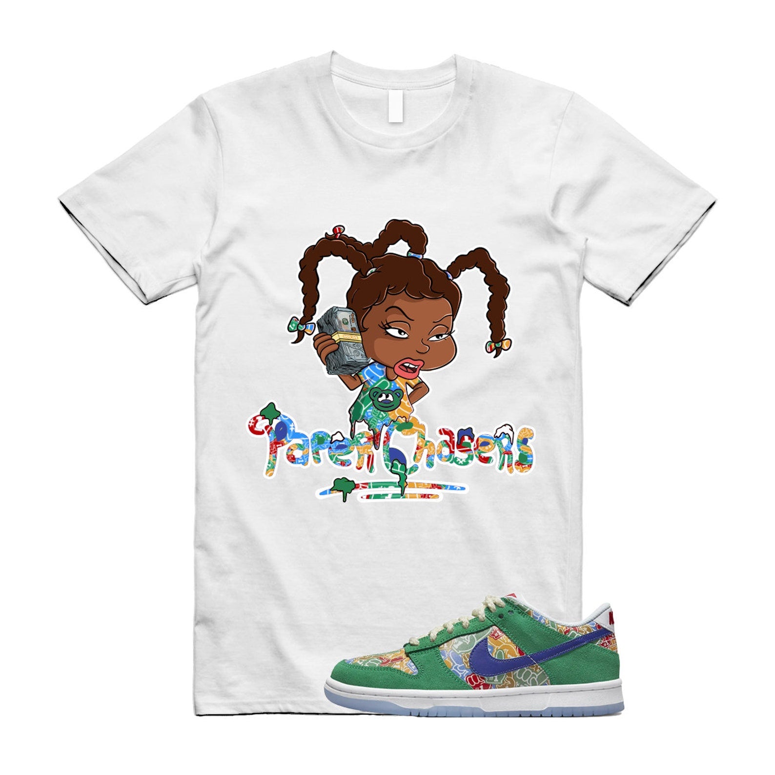 PC T Shirt to match N Dunk Low Foam Finger Big Kids Stadium Green White University Red Old Royal , DZ5299-300 T-Shirt, Sneaker Match Tee