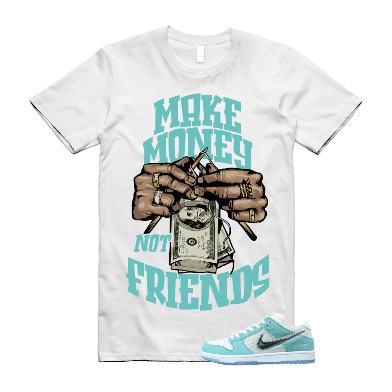 Dunk April Skateboards SB Turbo Green Metallic Silver T Shirt Match MM ,FD2562-400 T-Shirt, Sneaker Match Tee
