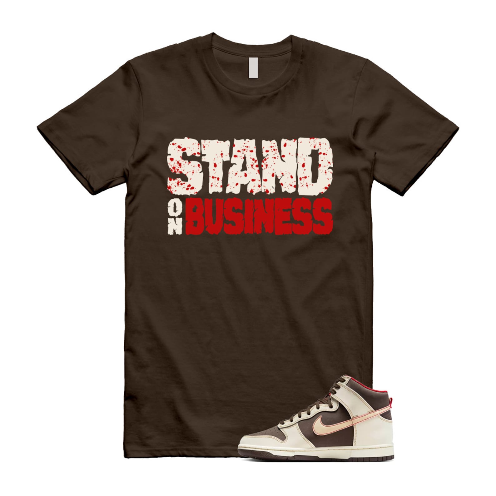 Dunk Baroque Brown Sesame Coconut Milk Mystic Red High T Shirt Match Stand On Business ,DB2179-200 T-Shirt, Sneaker Match Tee