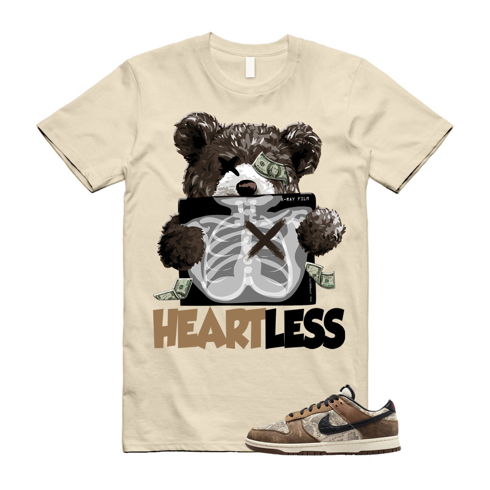 Dunk CO.JP 2023 Natural Black Ale Brown Pecan Dark Driftwood University Red Low T Shirt Match HEART  ,FJ5434-120 T-Shirt, Sneaker Match Tee