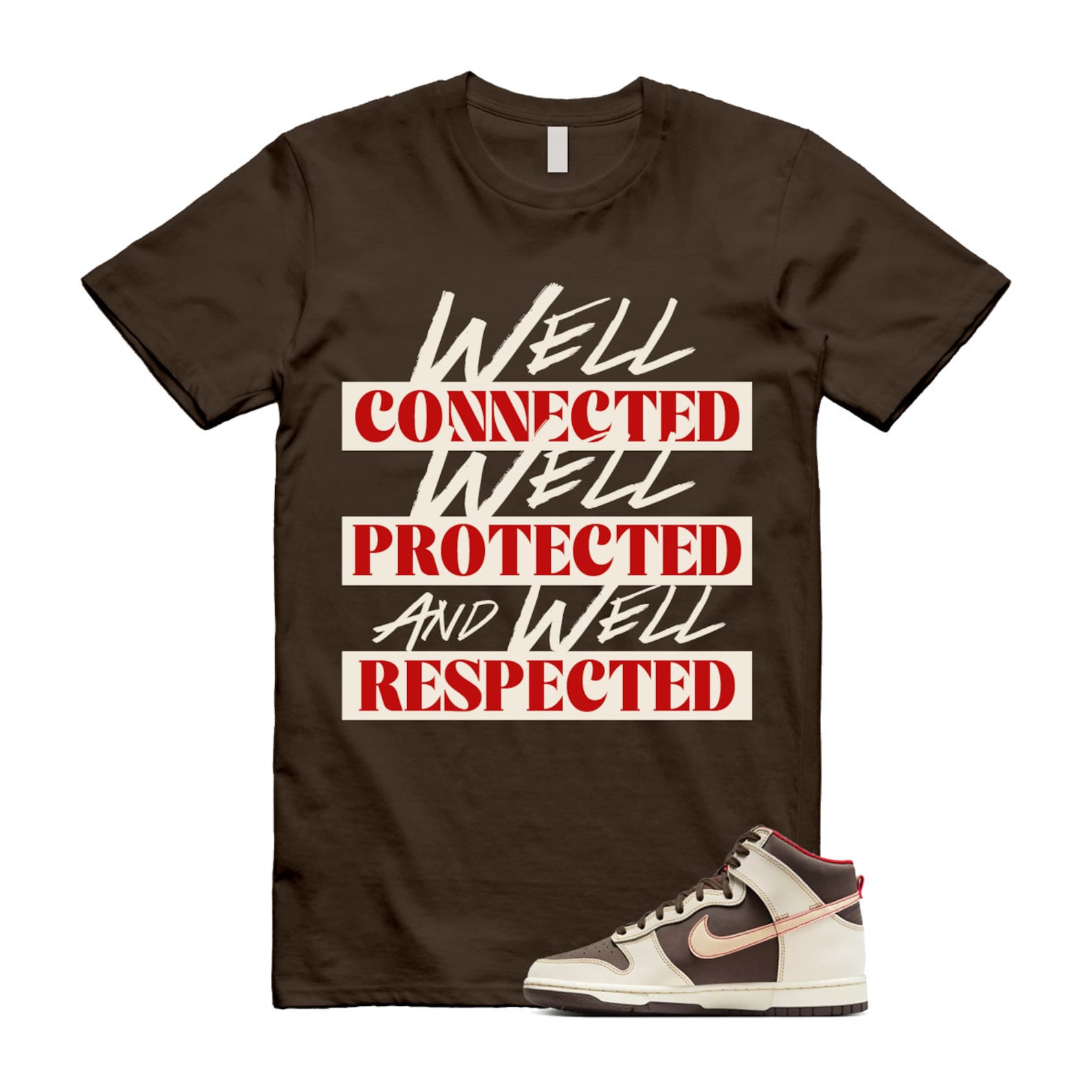 Dunk Baroque Brown Sesame Coconut Milk Mystic Red High T Shirt Match WELL ,DB2179-200 T-Shirt, Sneaker Match Tee