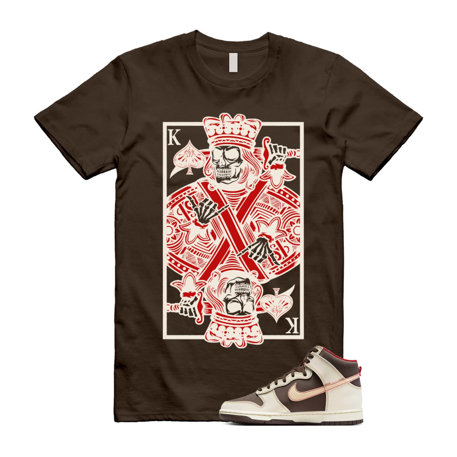 Dunk Baroque Brown Sesame Coconut Milk Mystic Red High T Shirt Match KC ,DB2179-200 T-Shirt, Sneaker Match Tee