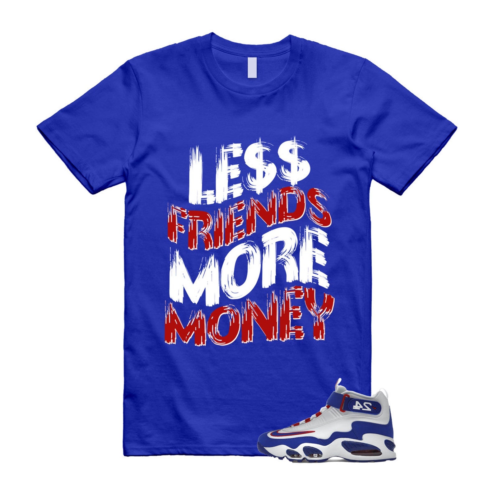 Air Griffey Max 1 USA White Blue Red 24 T Shirt Match LF ,DX3723-100 T-Shirt, Sneaker Match Tee