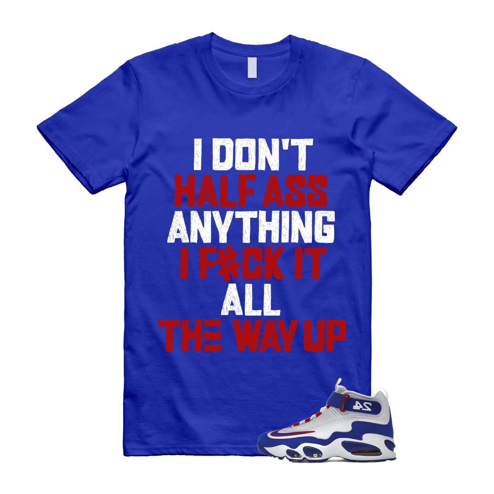 Air Griffey Max 1 USA White Blue Red 24 T Shirt Match HALF ,DX3723-100 T-Shirt, Sneaker Match Tee