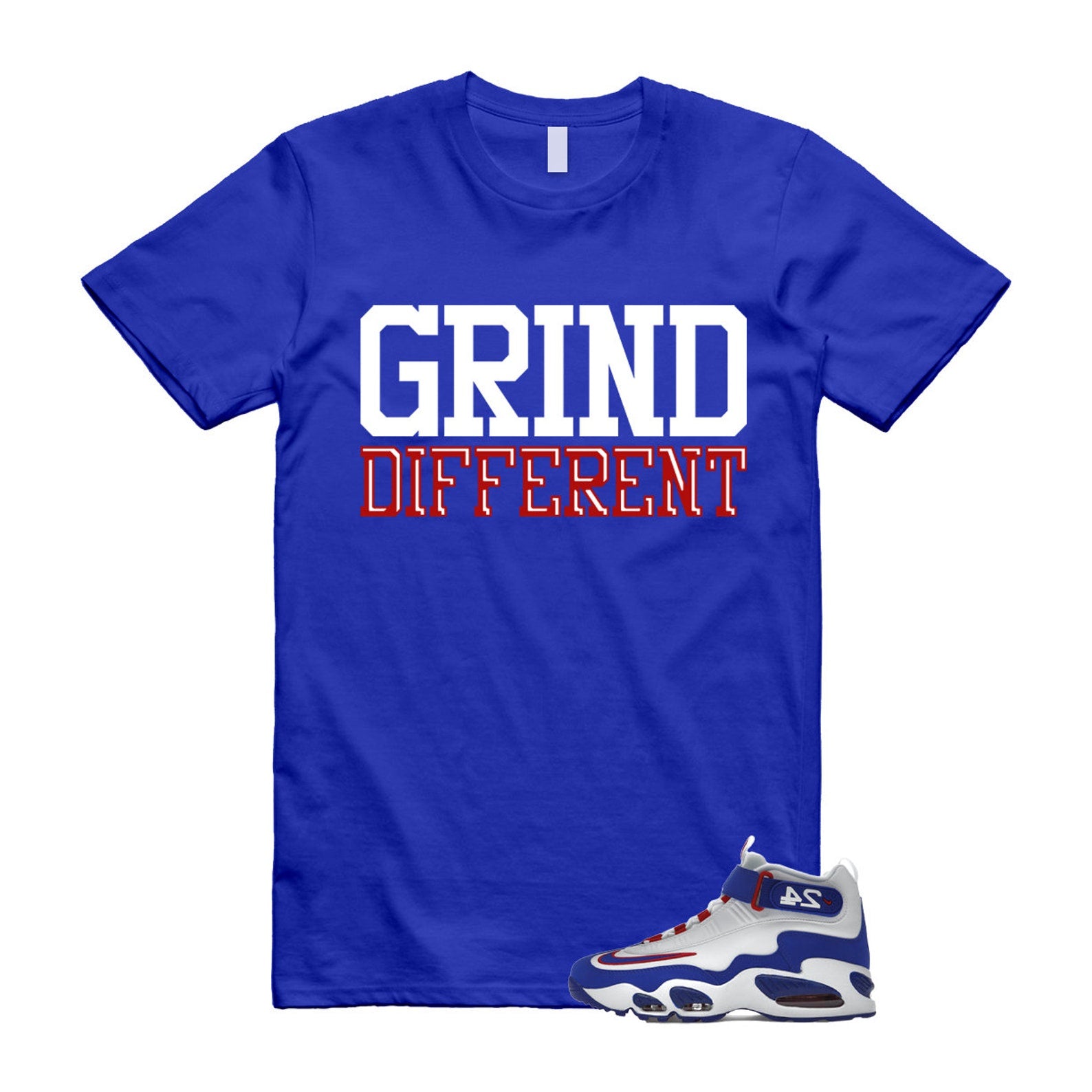 Air Griffey Max 1 USA White Blue Red 24 T Shirt Match GRD ,DX3723-100 T-Shirt, Sneaker Match Tee