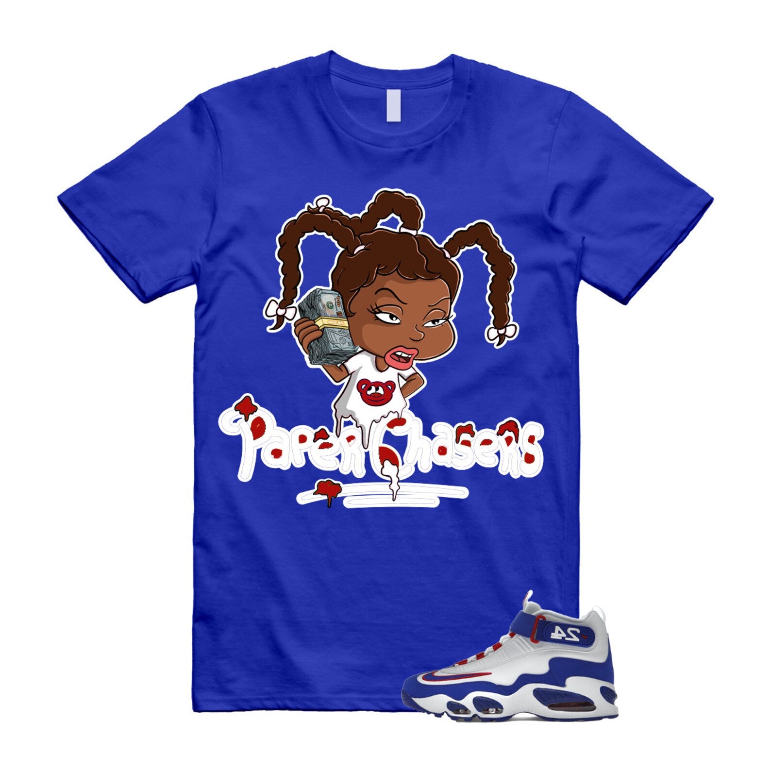 Air Griffey Max 1 USA White Blue Red 24 T Shirt Match PC ,DX3723-100 T-Shirt, Sneaker Match Tee