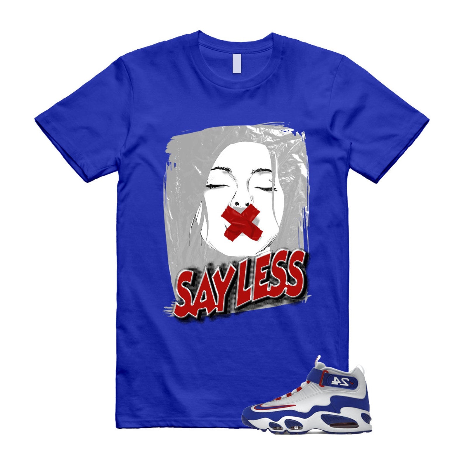Air Griffey Max 1 USA White Blue Red 24 T Shirt Match SL ,DX3723-100 T-Shirt, Sneaker Match Tee
