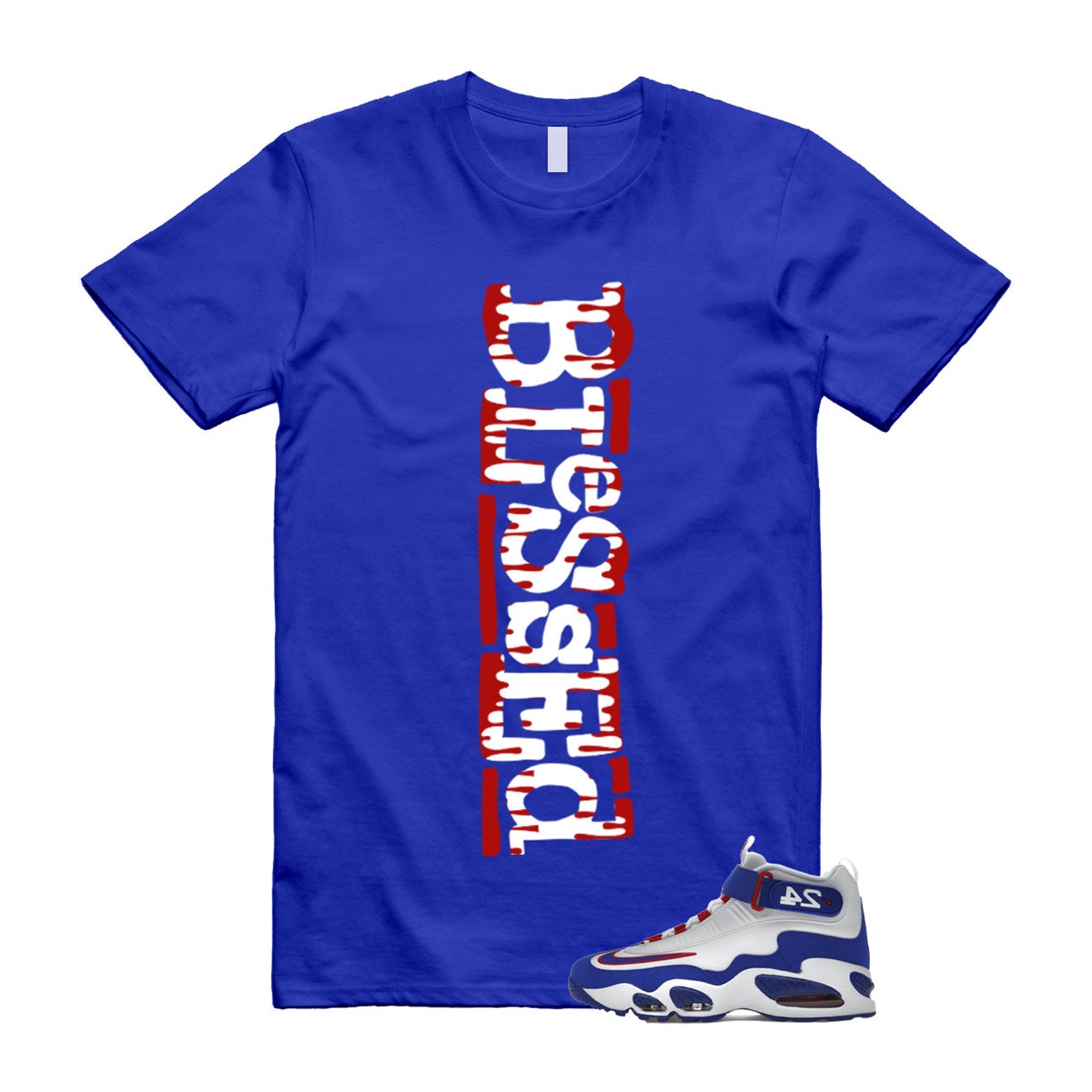 Air Griffey Max 1 USA White Blue Red 24 T Shirt Match B2 ,DX3723-100 T-Shirt, Sneaker Match Tee