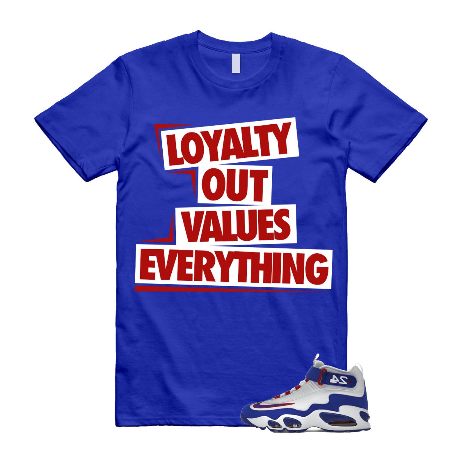 Air Griffey Max 1 USA White Blue Red 24 T Shirt Match LOVE ,DX3723-100 T-Shirt, Sneaker Match Tee