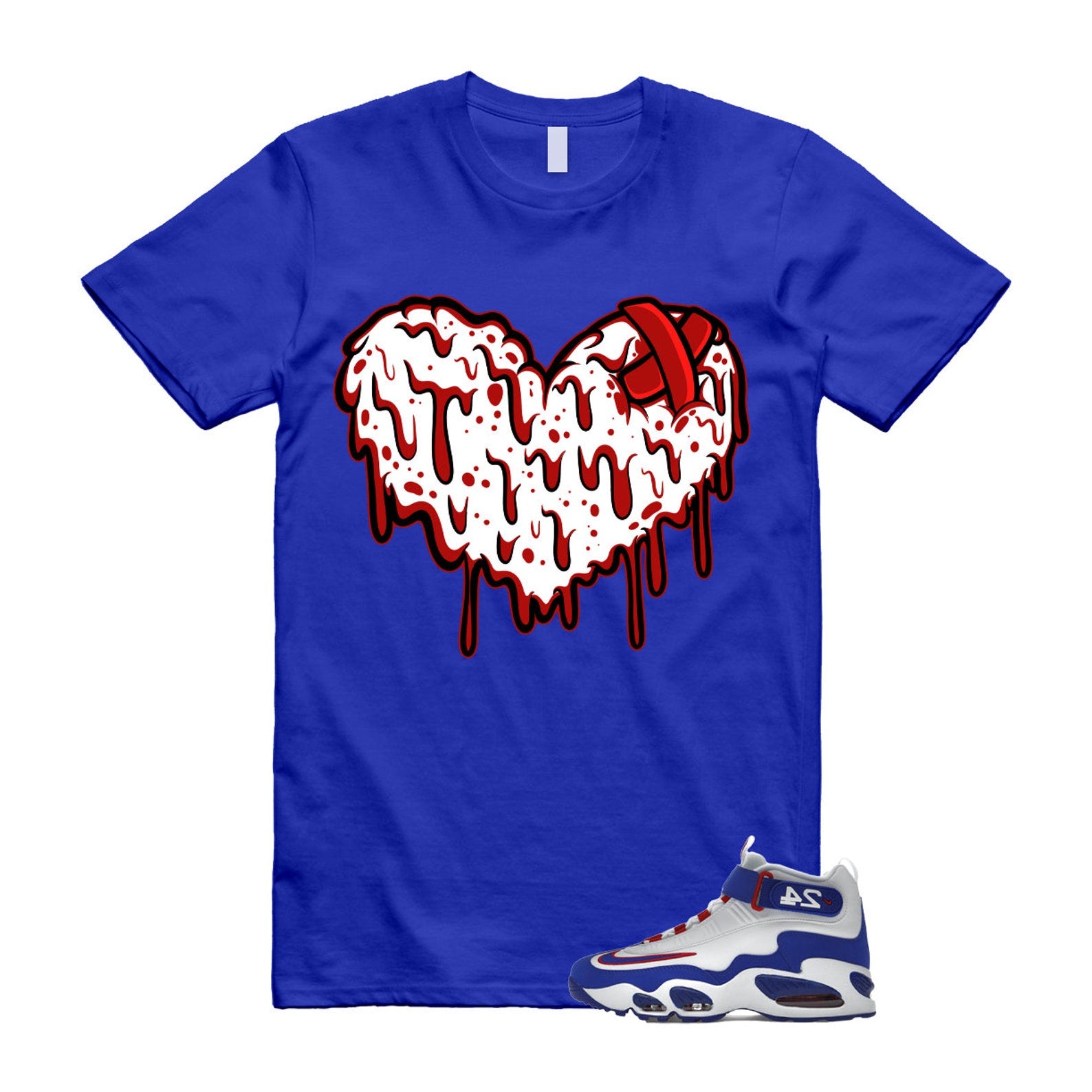 Air Griffey Max 1 USA White Blue Red 24 T Shirt Match DRHRT ,DX3723-100 T-Shirt, Sneaker Match Tee