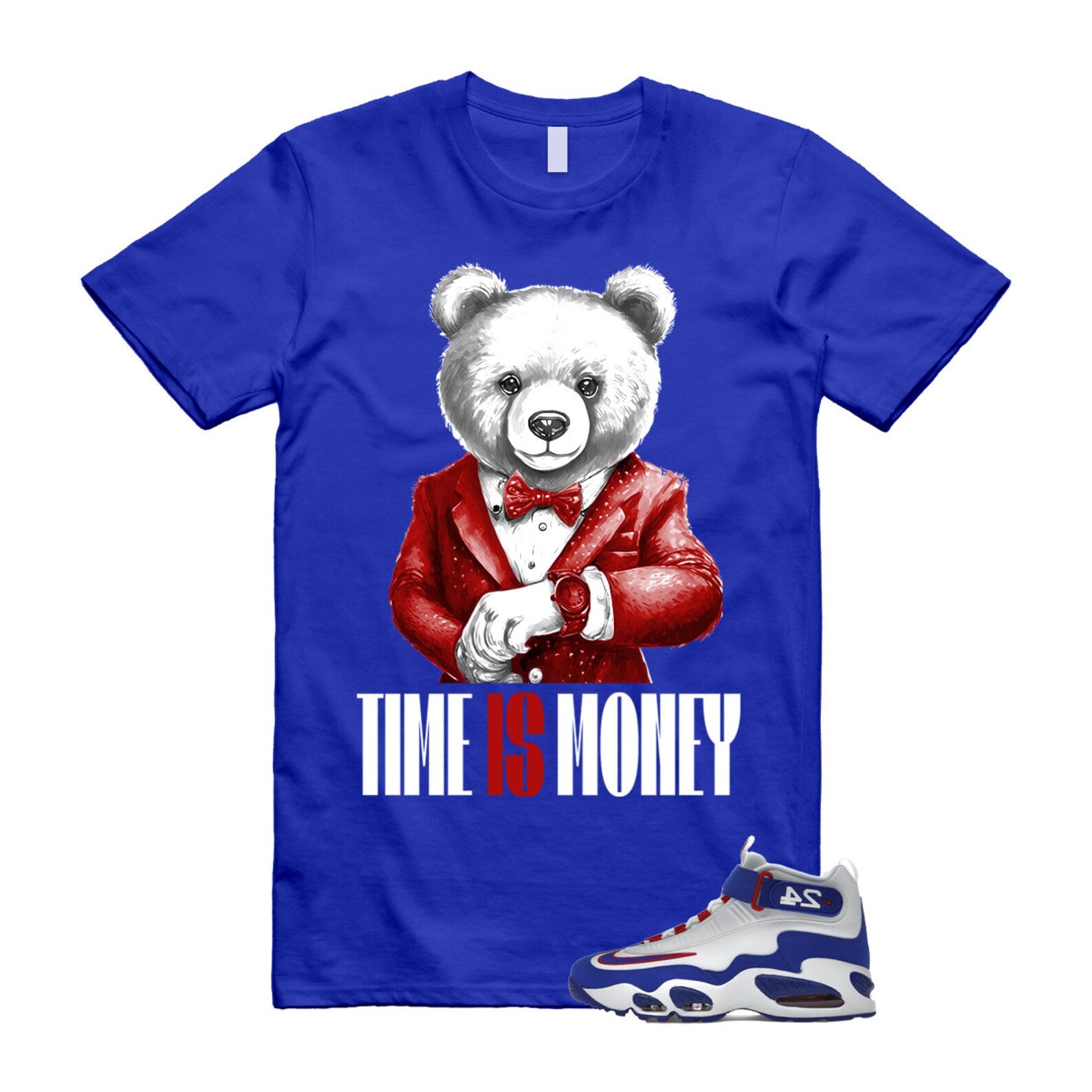 Air Griffey Max 1 USA White Blue Red 24 T Shirt Match TIM ,DX3723-100 T-Shirt, Sneaker Match Tee