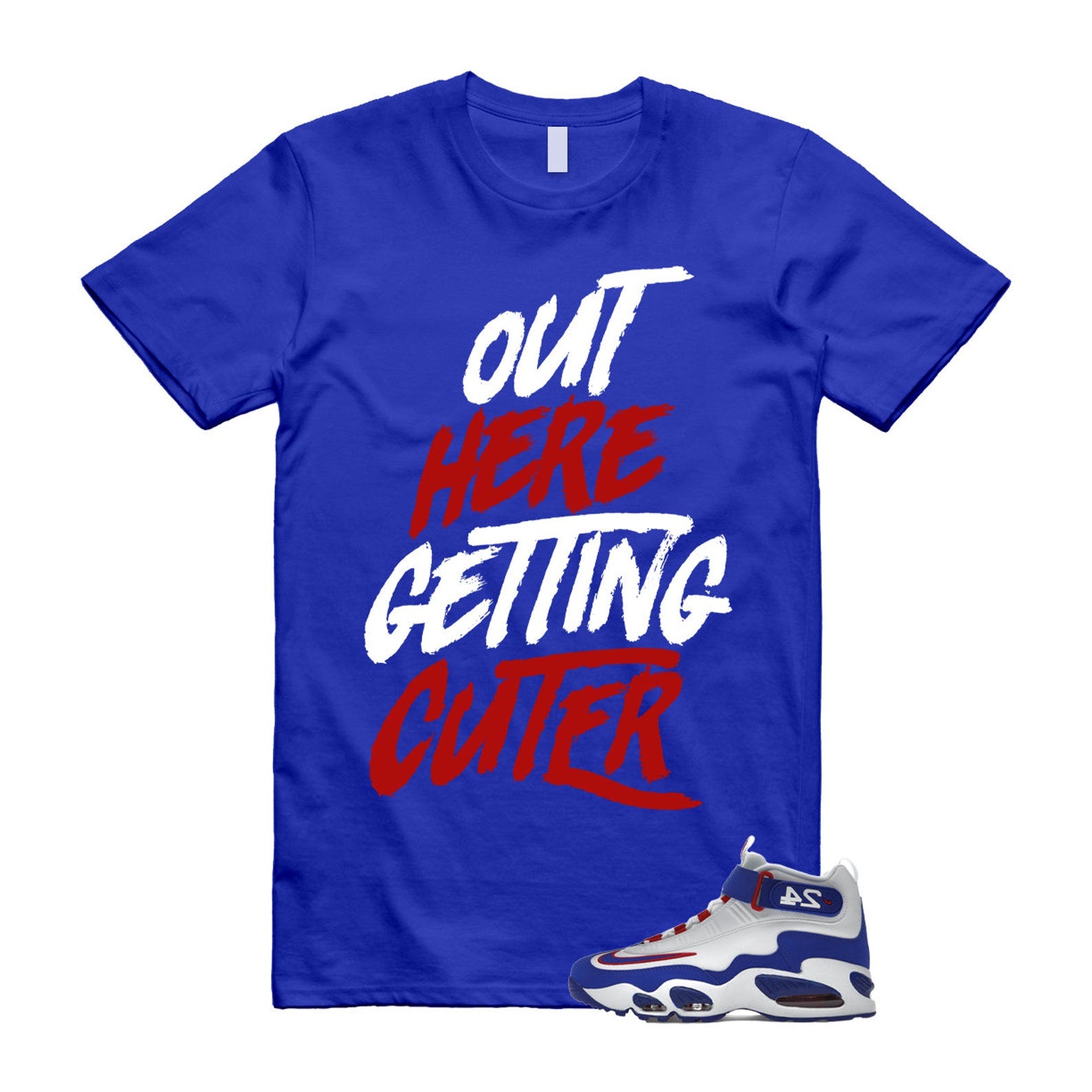 Air Griffey Max 1 USA White Blue Red 24 T Shirt Match CUTER ,DX3723-100 T-Shirt, Sneaker Match Tee