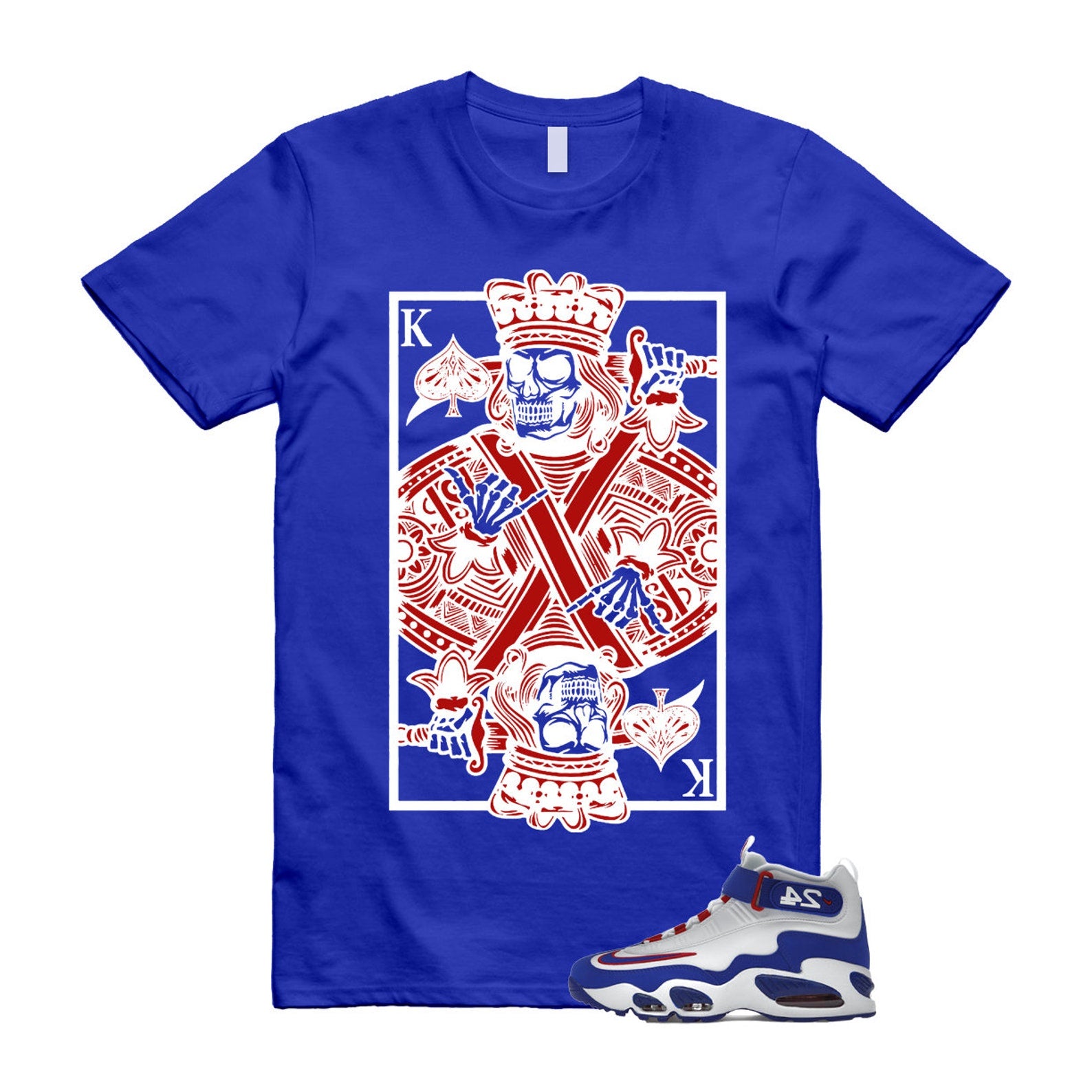 Air Griffey Max 1 USA White Blue Red 24 T Shirt Match KC ,DX3723-100 T-Shirt, Sneaker Match Tee