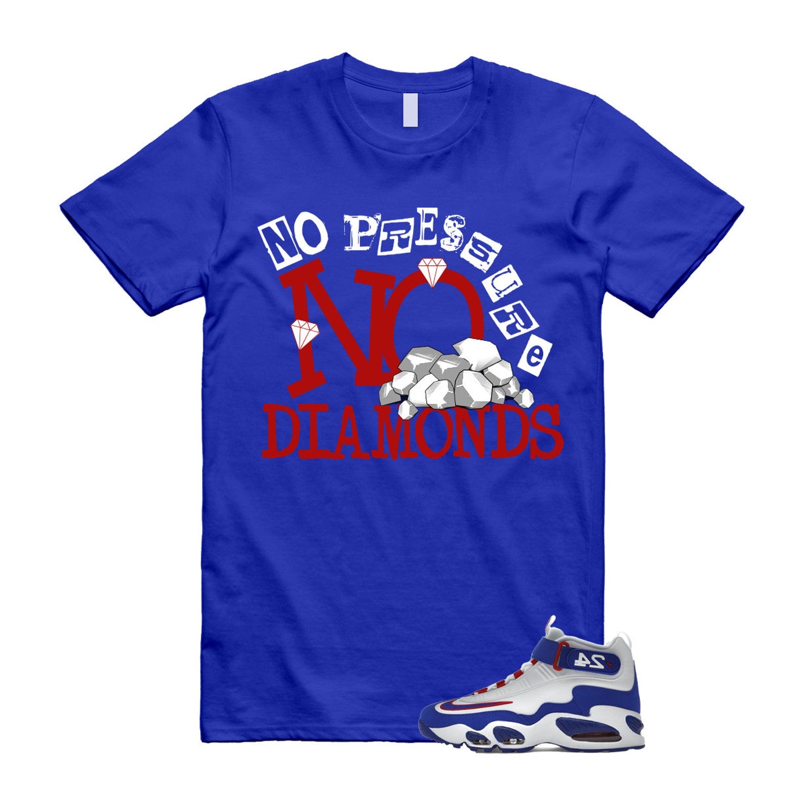 Air Griffey Max 1 USA White Blue Red 24 T Shirt Match DIAMOND ,DX3723-100 T-Shirt, Sneaker Match Tee