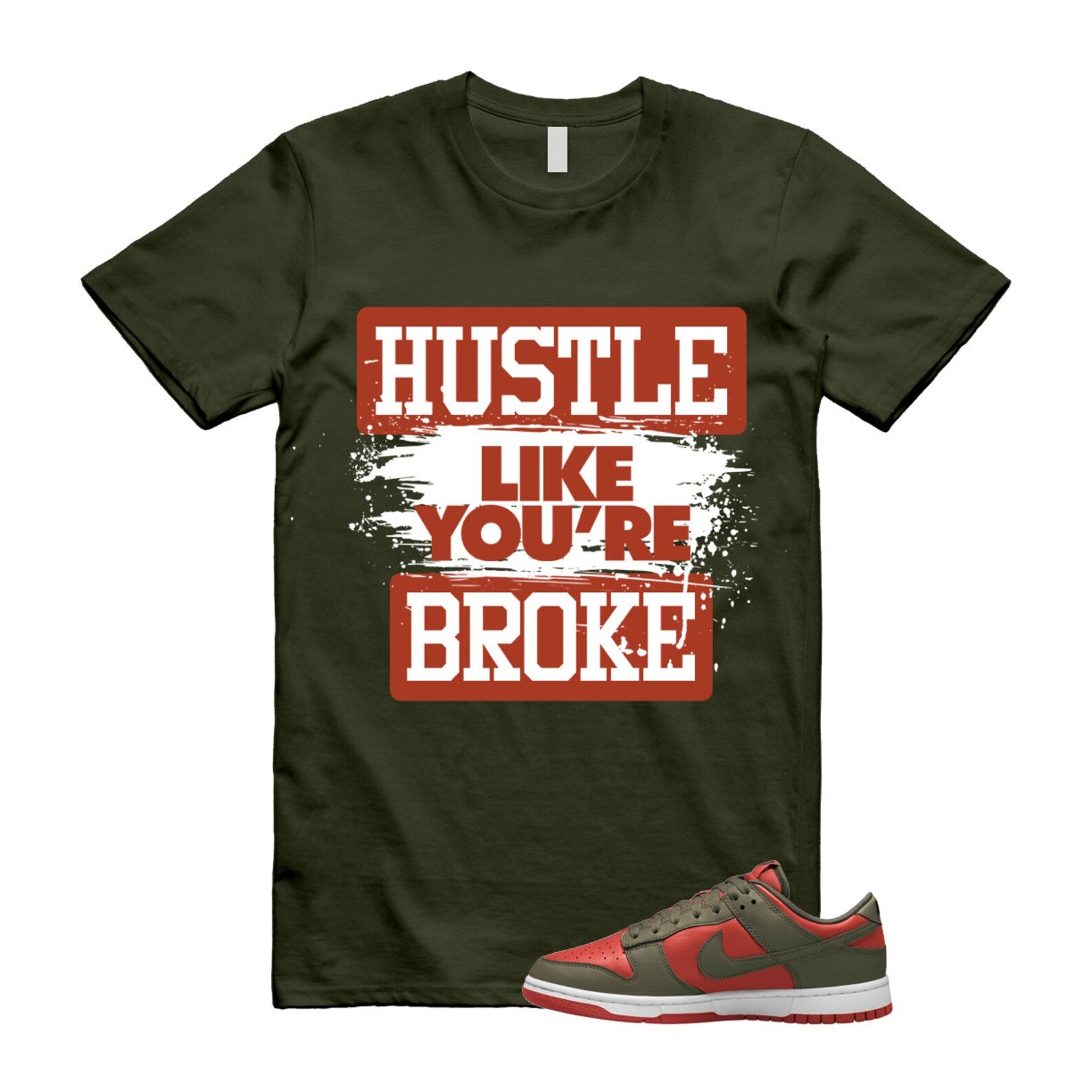 Dunk Mystic Red Cargo Khaki White Low T Shirt Match HLYB ,DV0833-600 T-Shirt, Sneaker Match Tee