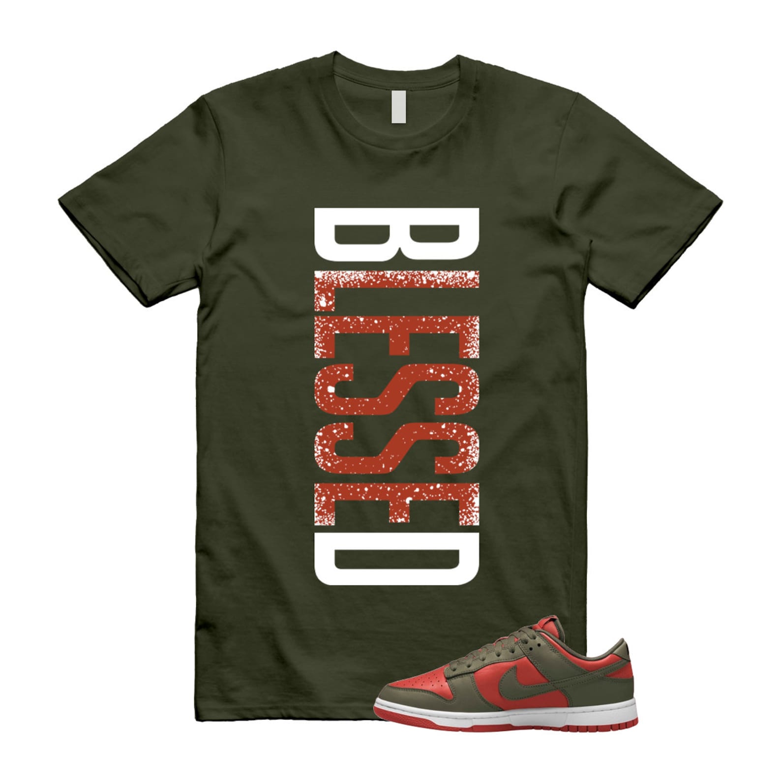 Dunk Mystic Red Cargo Khaki White Low T Shirt Match VERTBLS ,DV0833-600 T-Shirt, Sneaker Match Tee