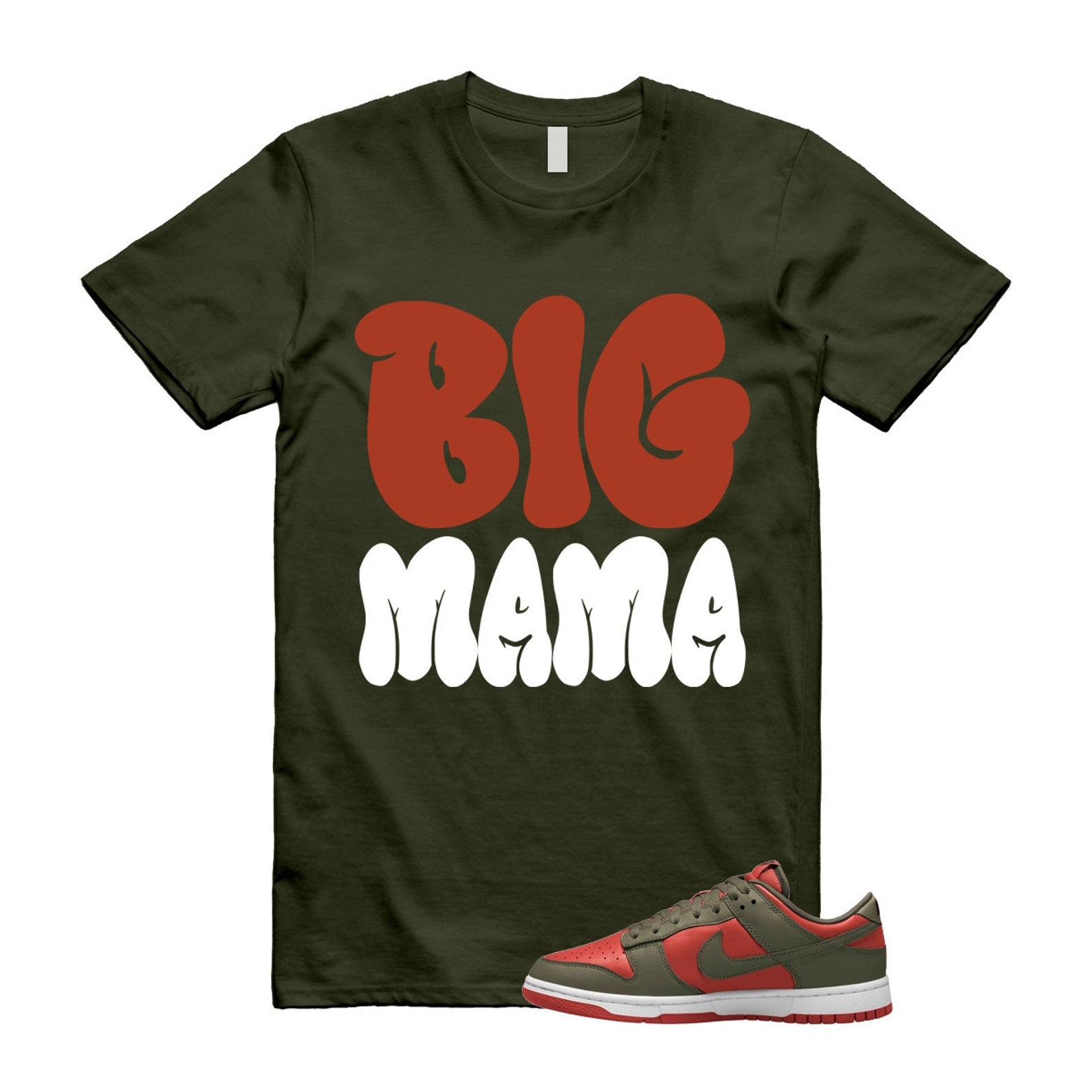 Dunk Mystic Red Cargo Khaki White Low T Shirt Match MAMA ,DV0833-600 T-Shirt, Sneaker Match Tee